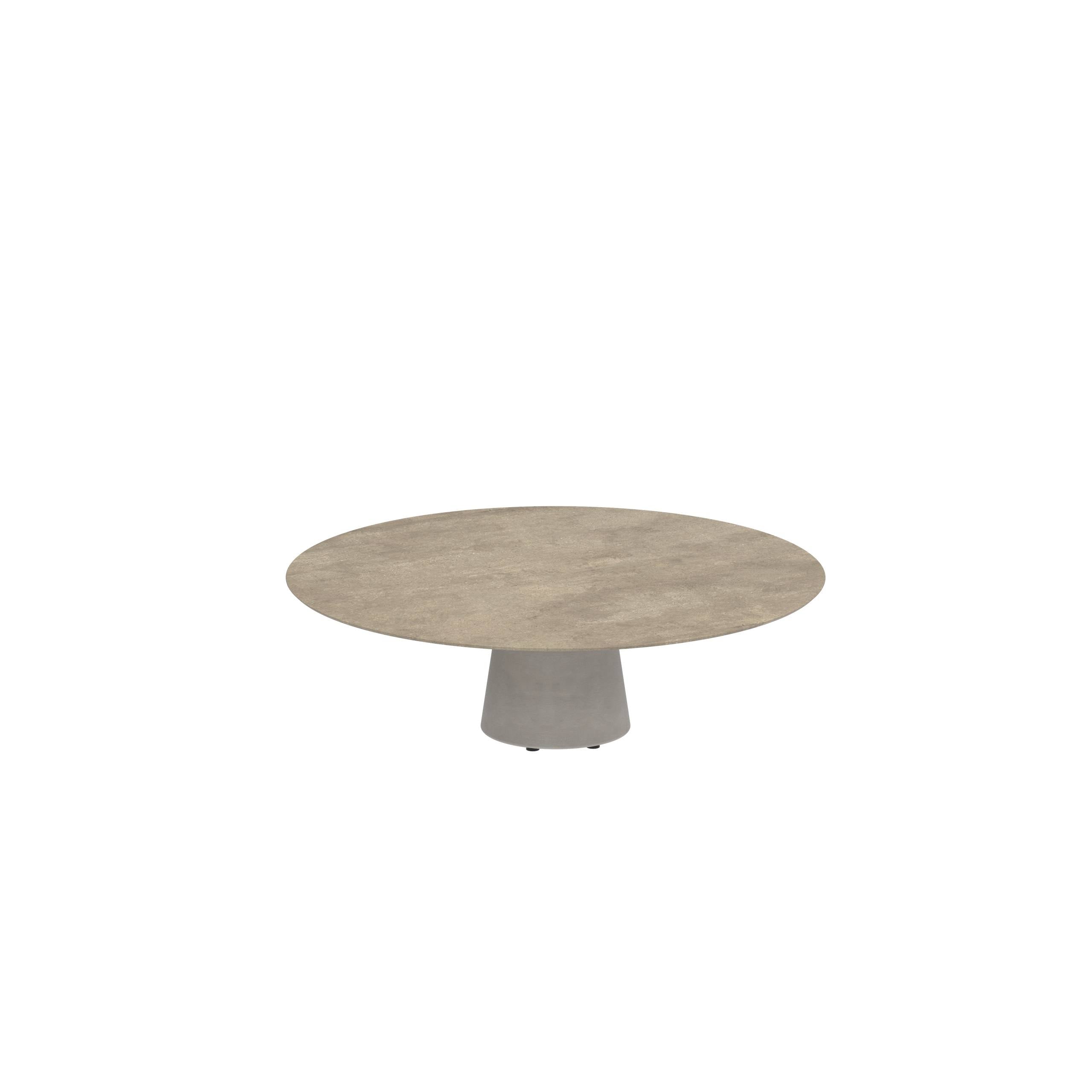 Conix Table Round Ø 160cm High Lounge Leg Concrete Cement Grey - Tabletop Ceramic Terra Sabbia