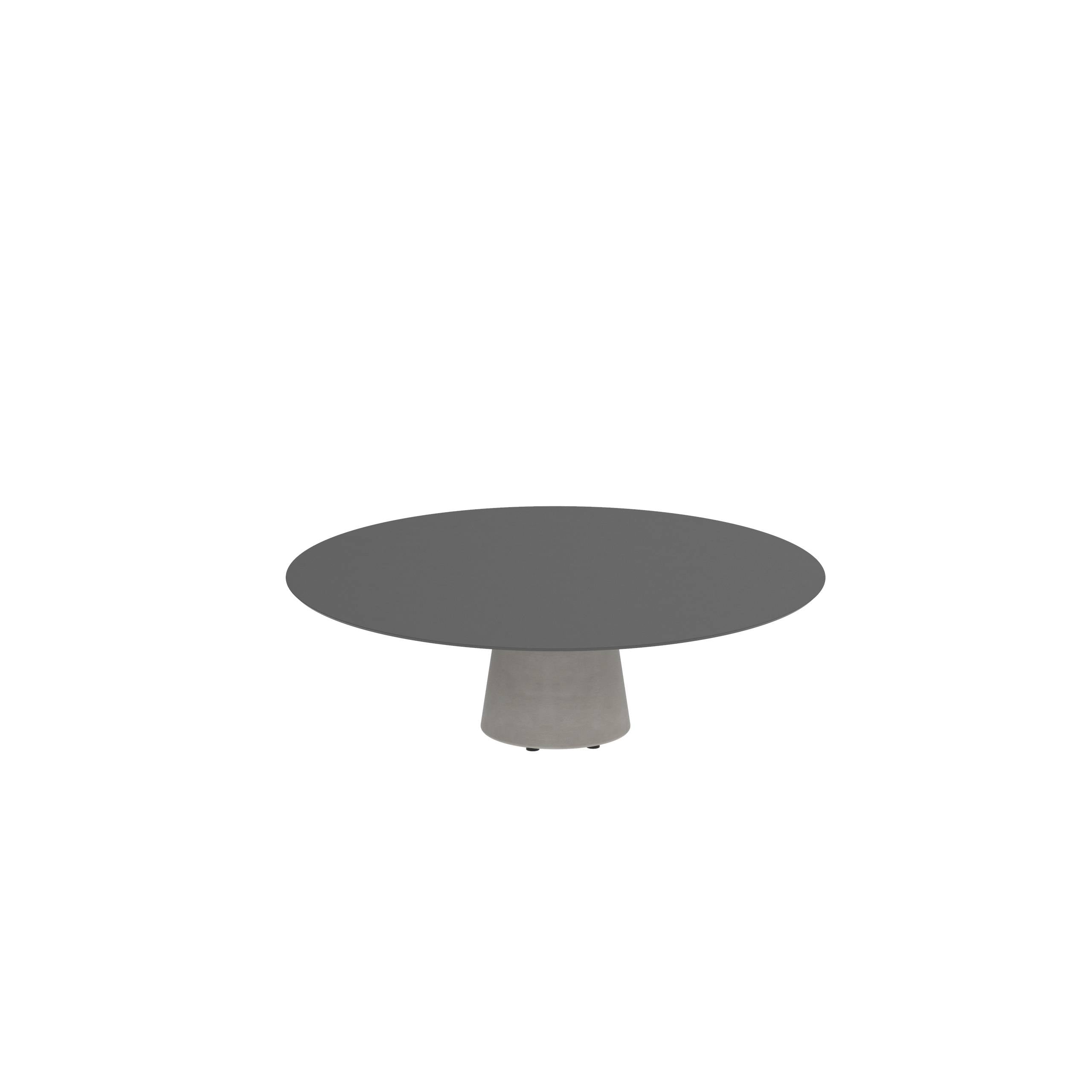 Conix Table Round Ø 160cm High Lounge Leg Concrete Cement Grey - Tabletop Ceramic Black