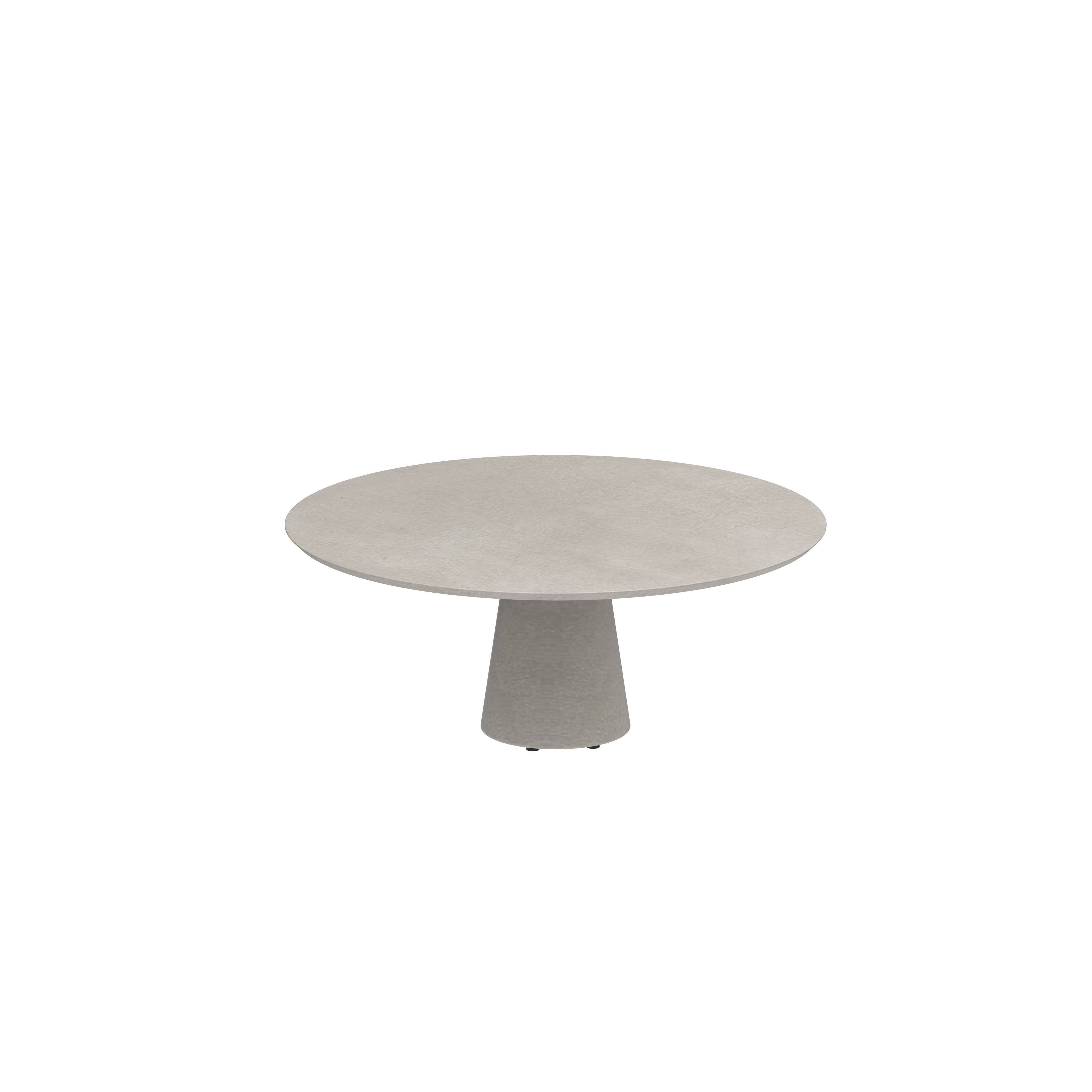 Conix Table Round Ø 160cm Low Dining Leg Concrete Cement Grey - Tabletop Concrete Cement Grey