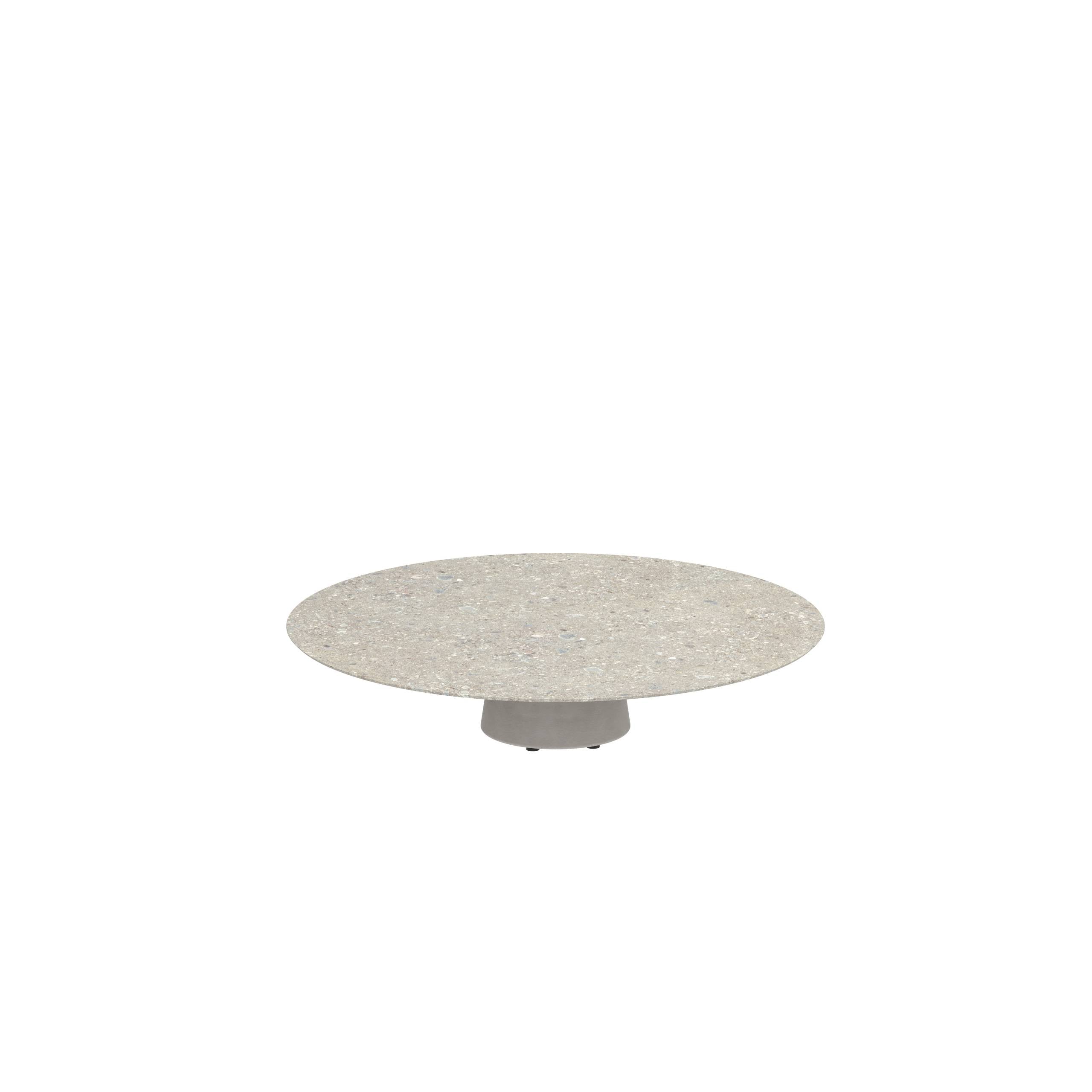 Conix Table Round Ø 160cm Low Lounge Leg Concrete Cement Grey - Tabletop Ceramic Ceppo Dolomitica
