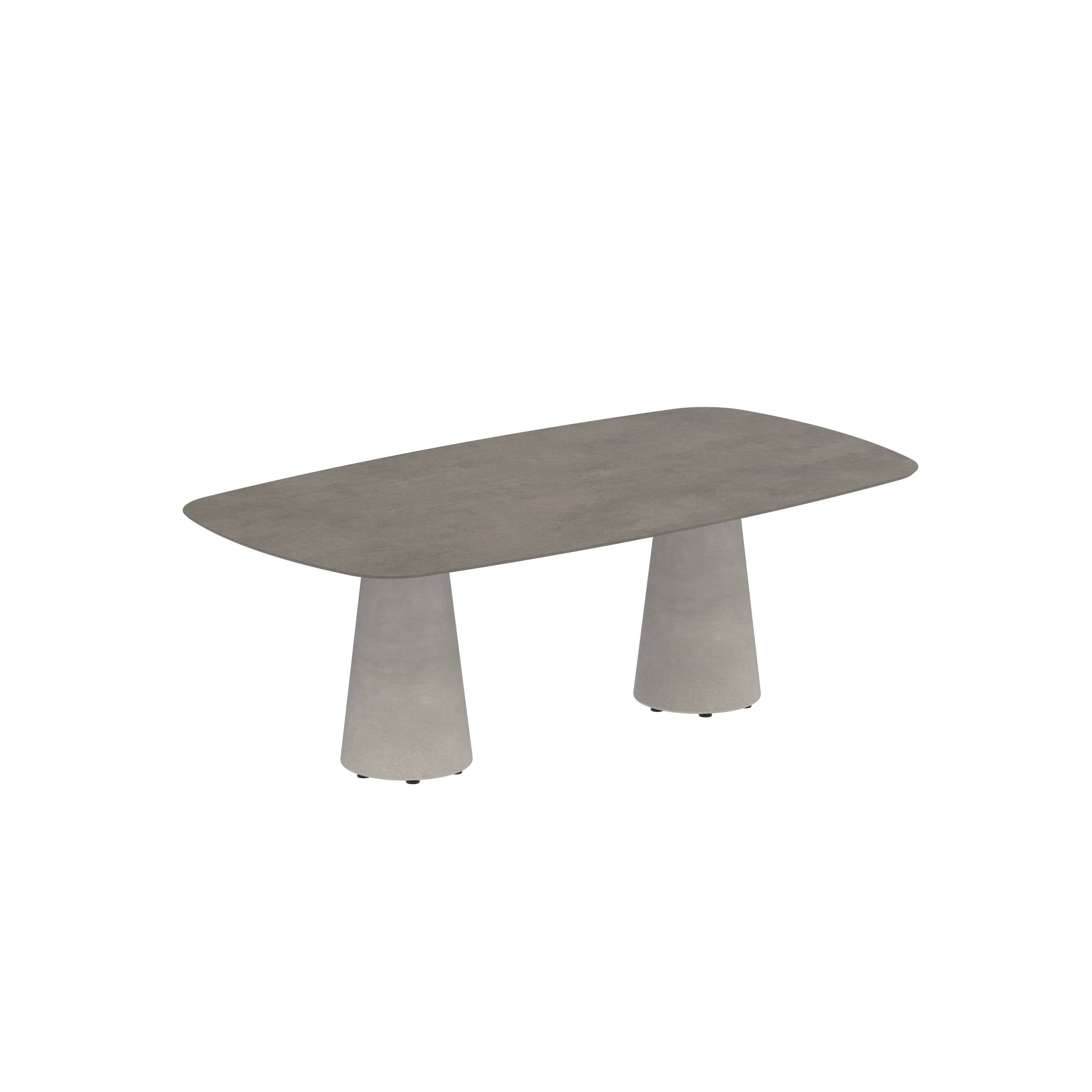 Conix Table 220x120 Cm Legs Concrete Cement Grey - Table Top Ceramic Terra Marrone