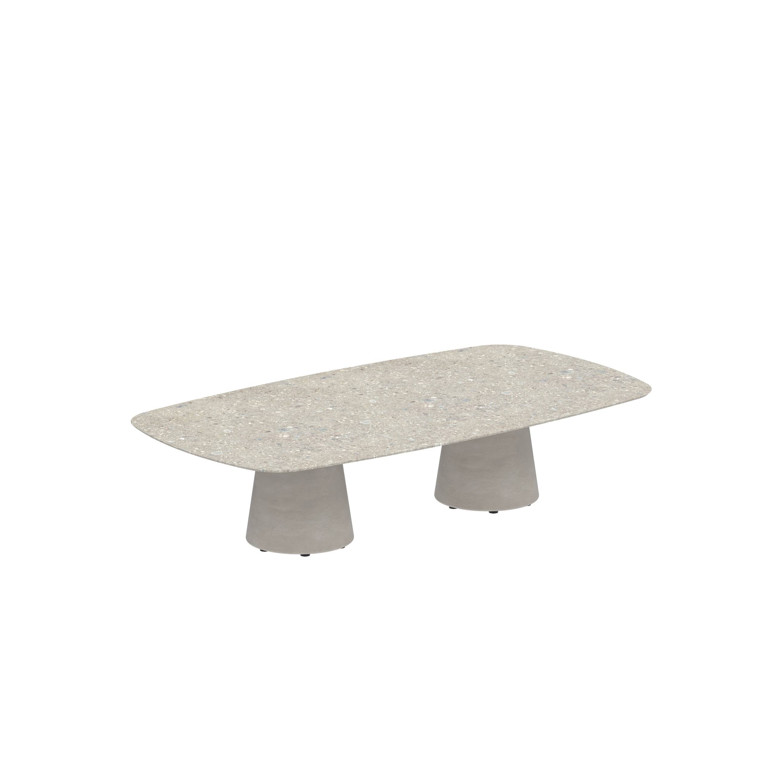 Conix Table 220x120 Cm High Lounge Legs Concrete Cement Grey - Table Top Ceramic Ceppo Dolomitica