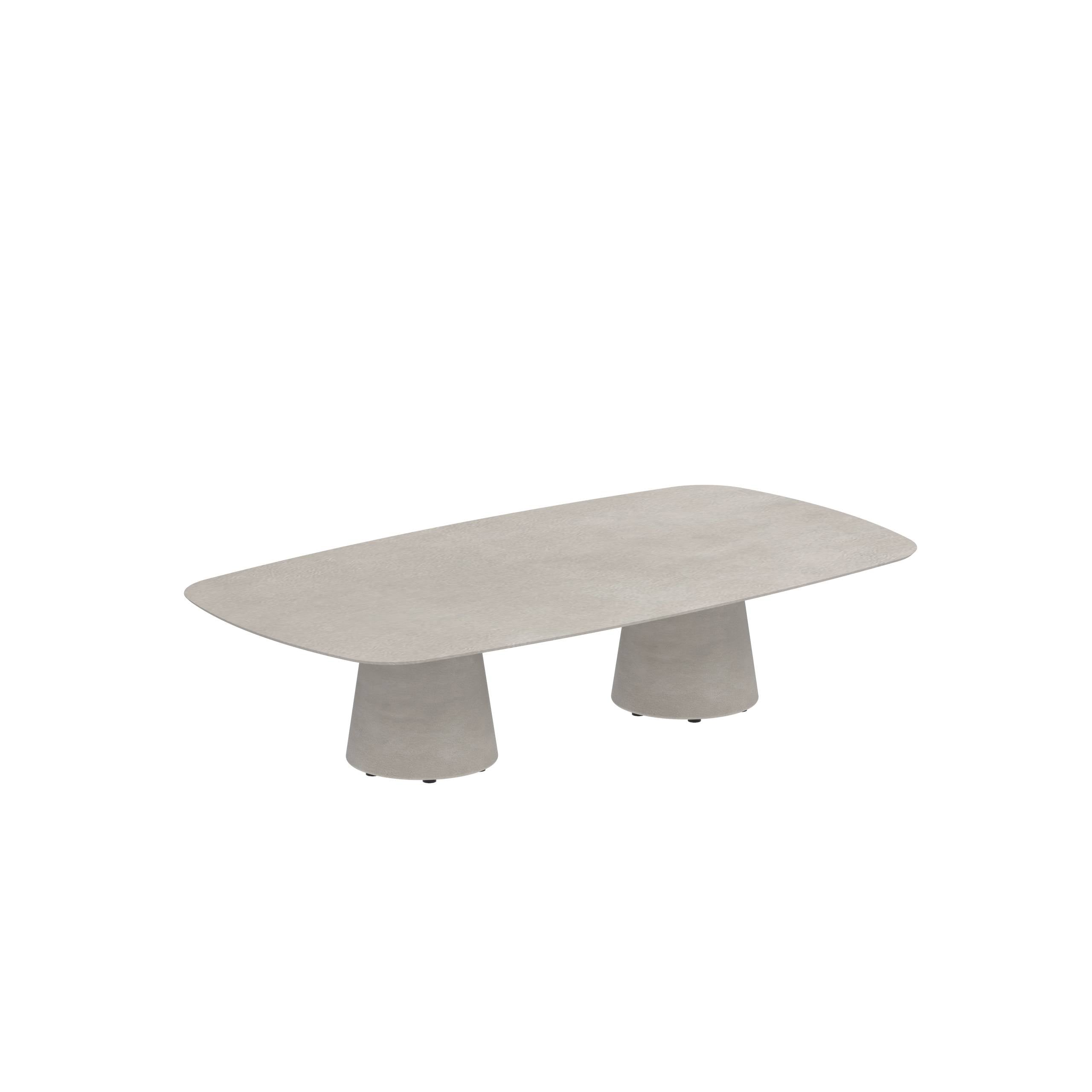 Conix Table 220x120 Cm High Lounge Legs Concrete Cement Grey - Table Top Ceramic Cemento Luminso