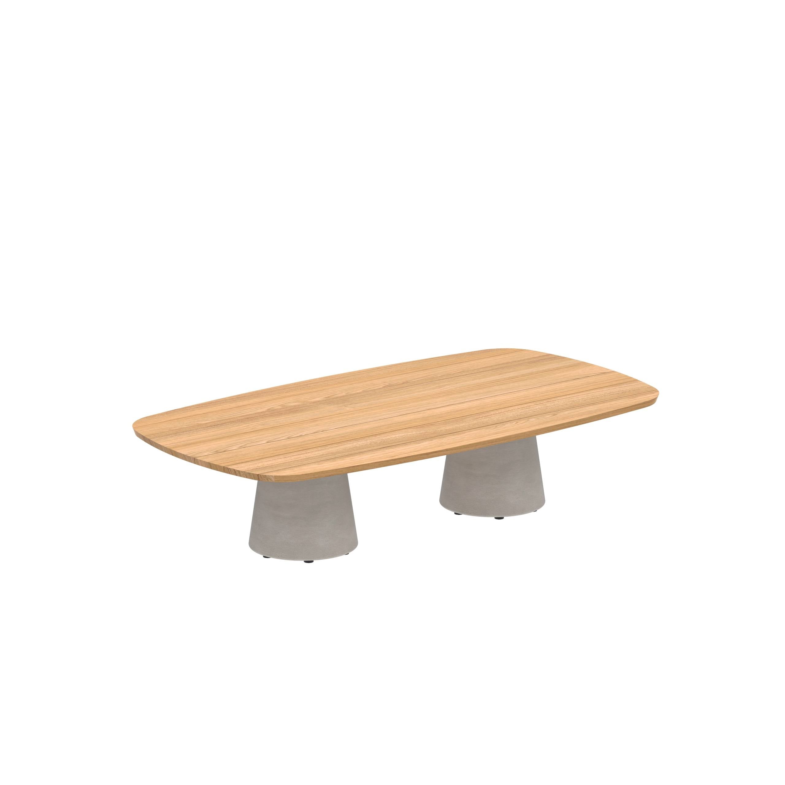 Conix Table 220x120 Cm High Lounge Legs Concrete Cement Grey - Table Top Teak