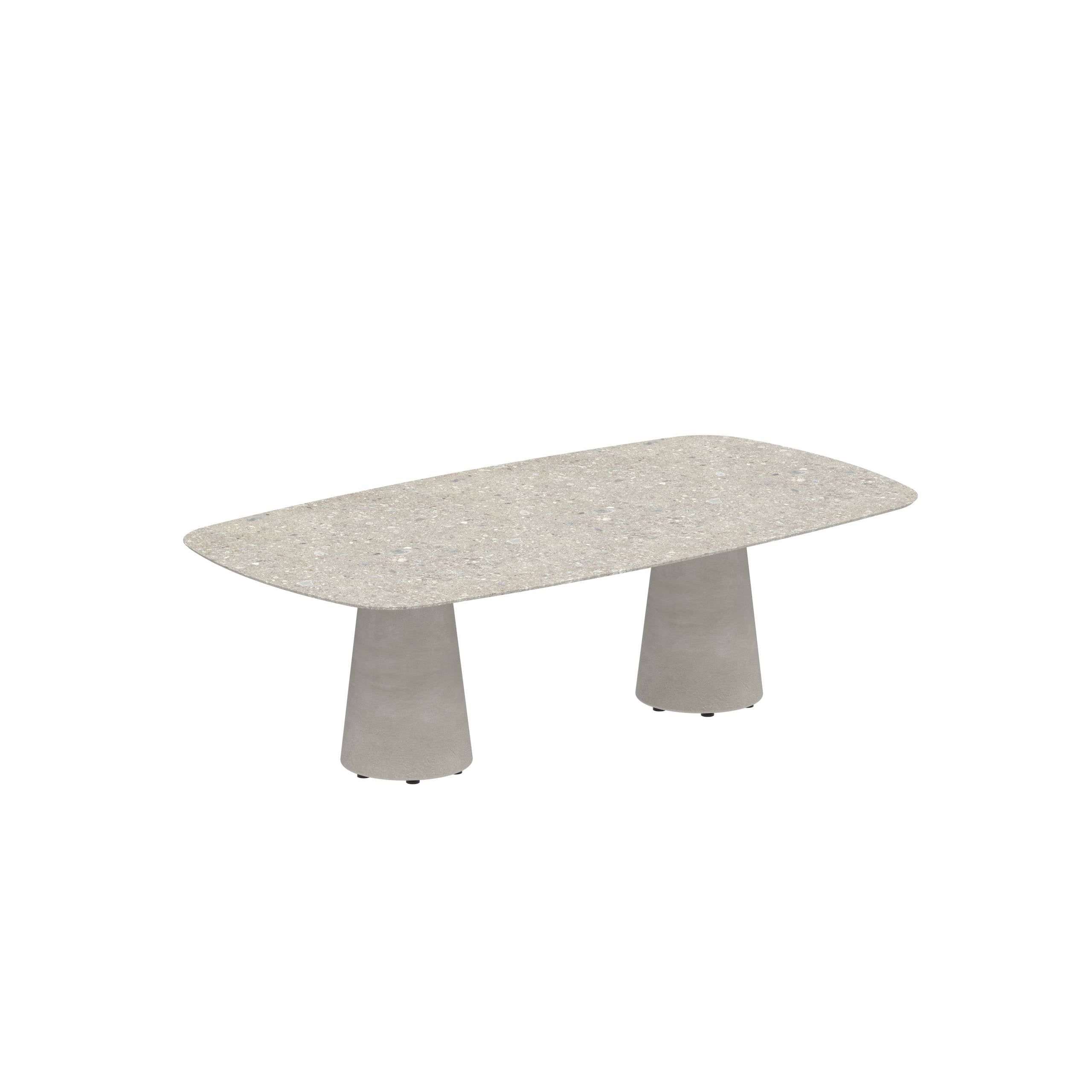 Conix Table 220x120 Cm Low Dining Legs Concrete Cement Grey - Table Top Ceramic Ceppo Dolomitica