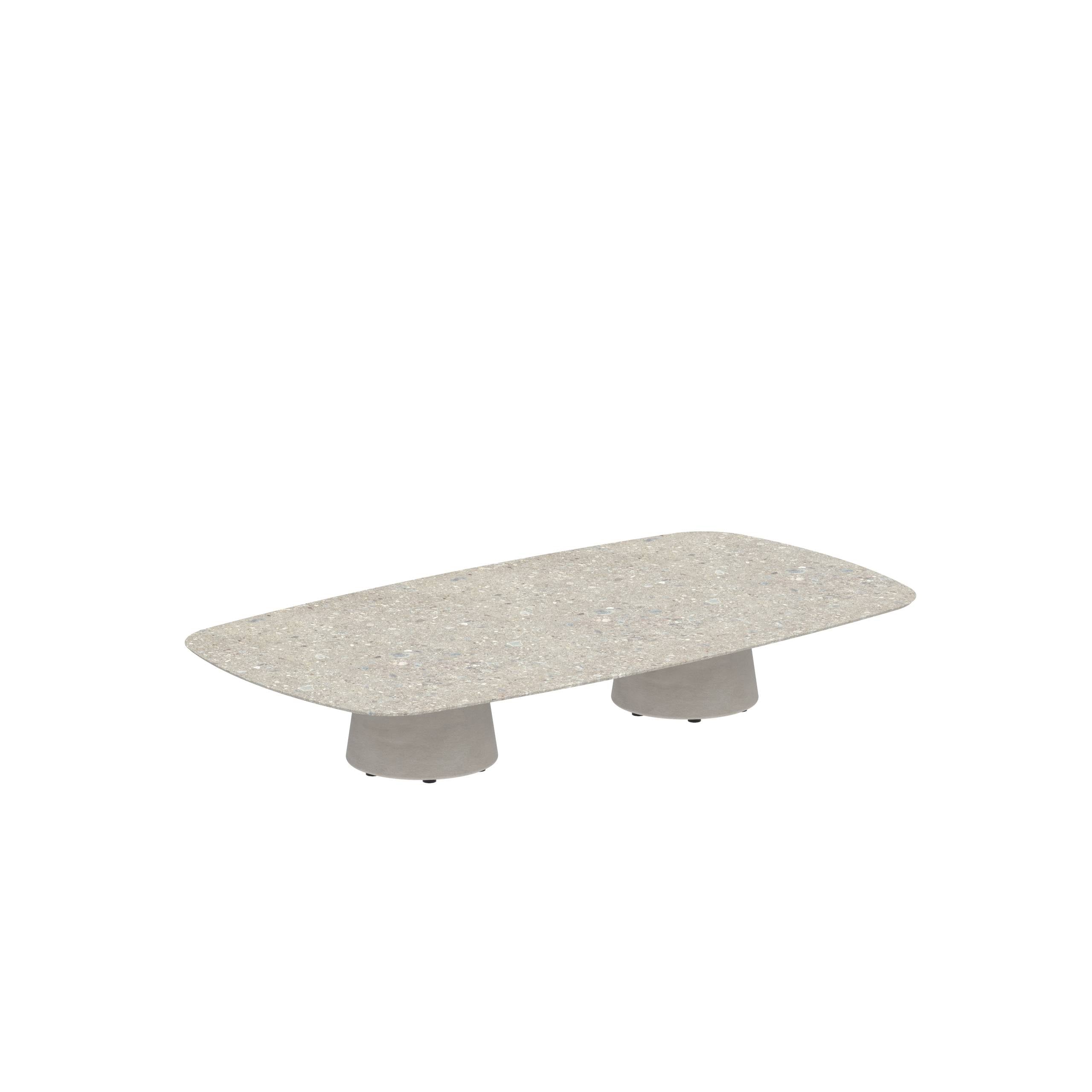 Conix Table 220x120 Cm Low Lounge Legs Concrete Cement Grey - Table Top Ceramic Ceppo Dolomitica