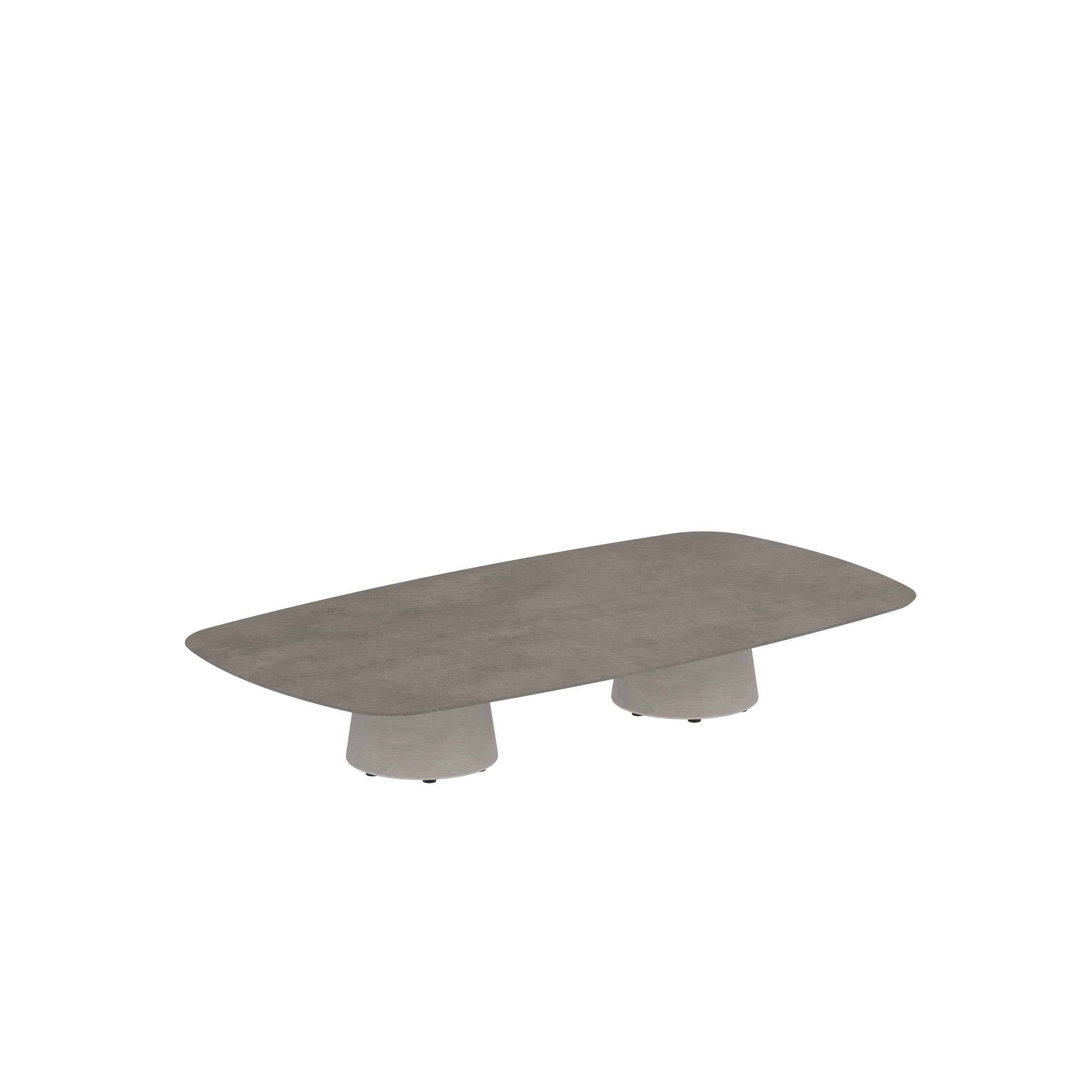 Conix Table 220x120 Cm Low Lounge Legs Concrete Cement Grey - Table Top Ceramic Terra Marrone