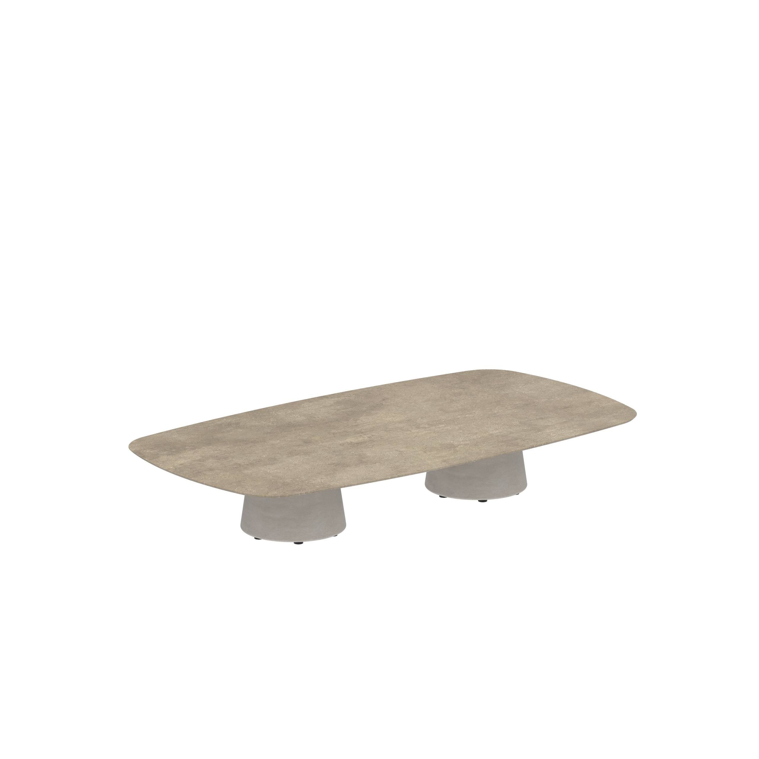 Conix Table 220x120 Cm Low Lounge Legs Concrete Cement Grey - Table Top Ceramic Terra Sabbia