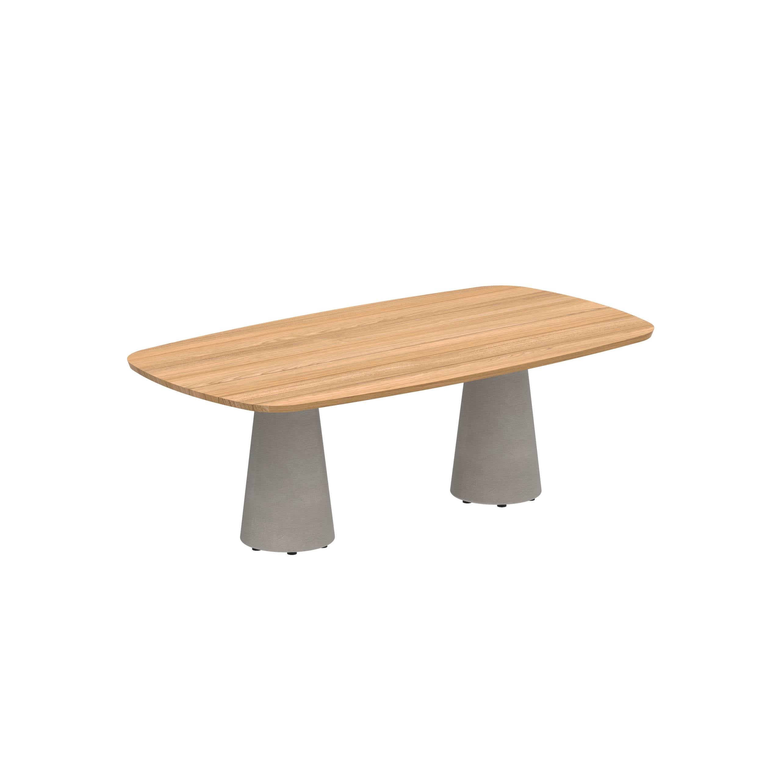 Conix Table 220x120 Cm Legs Concrete Cement Grey - Table Top Teak