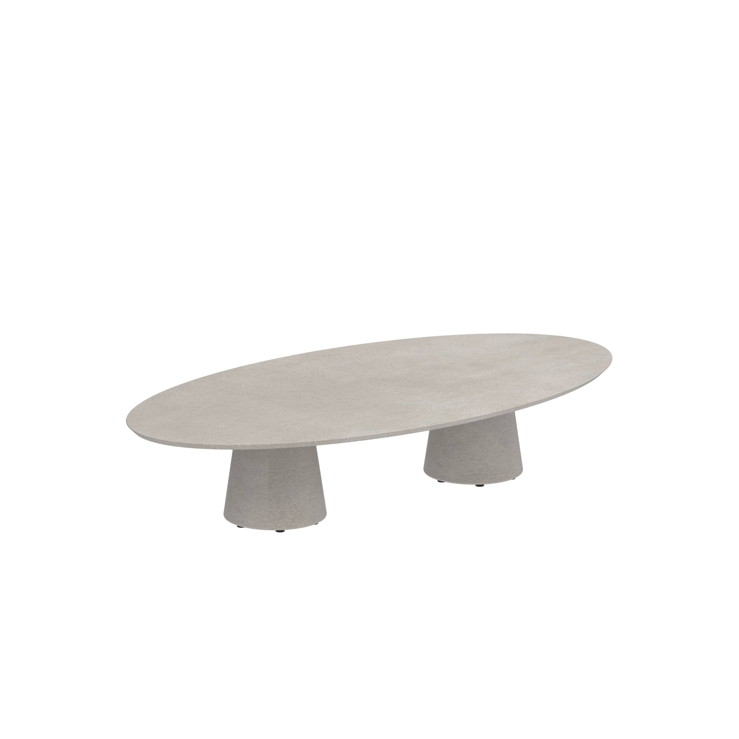 Conix Table Ellipse 250x130 Cm High Lounge Legs Concrete Cement Grey - Table Top Concrete