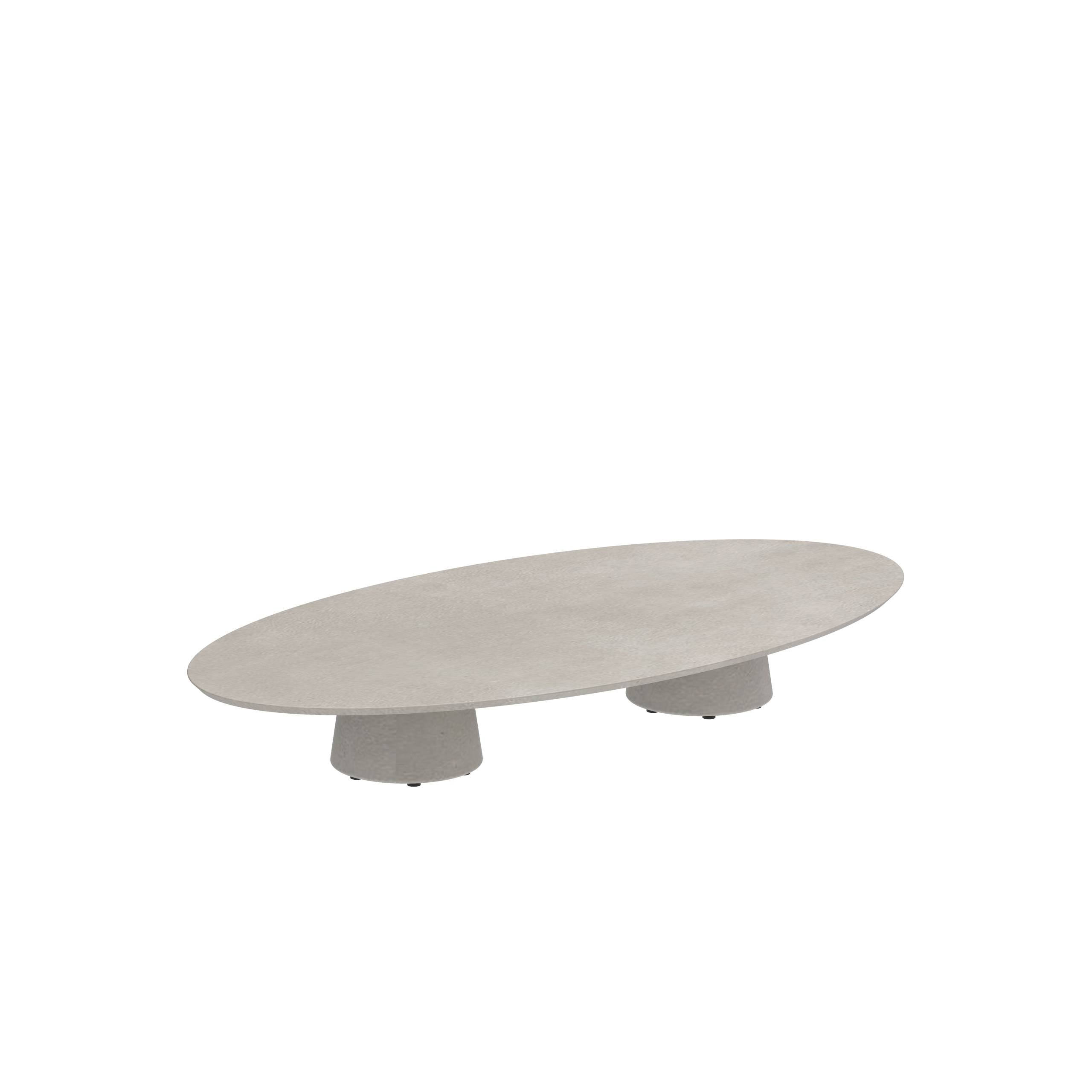 Conix Table Ellipse 250x130 Cm Low Lounge Legs Concrete Cement Grey - Table Top Concrete Cement Grey