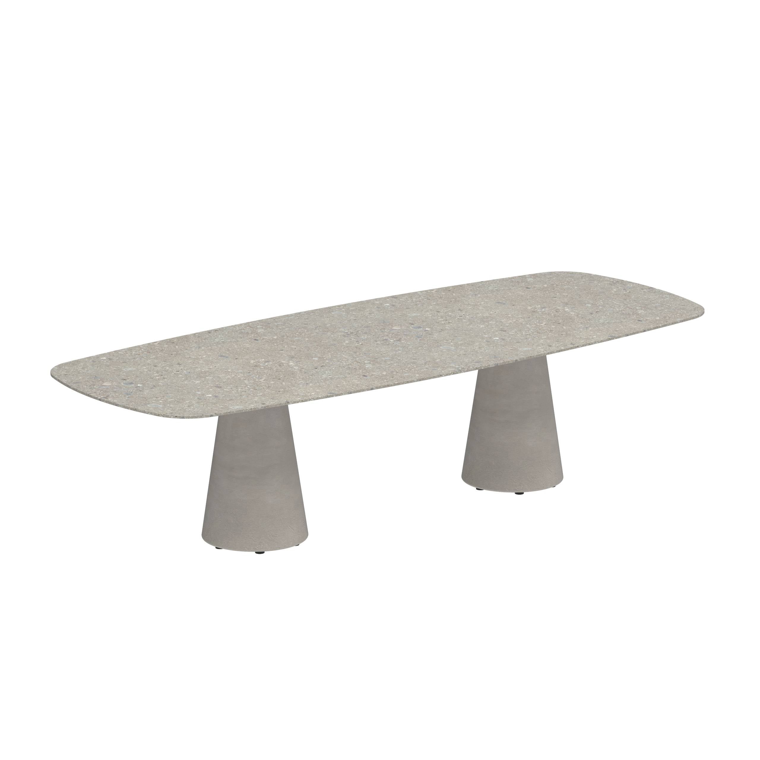 Conix Table 300x120 Cm Legs Concrete Cement Grey - Table Top Ceramic Ceppo Dolomitica