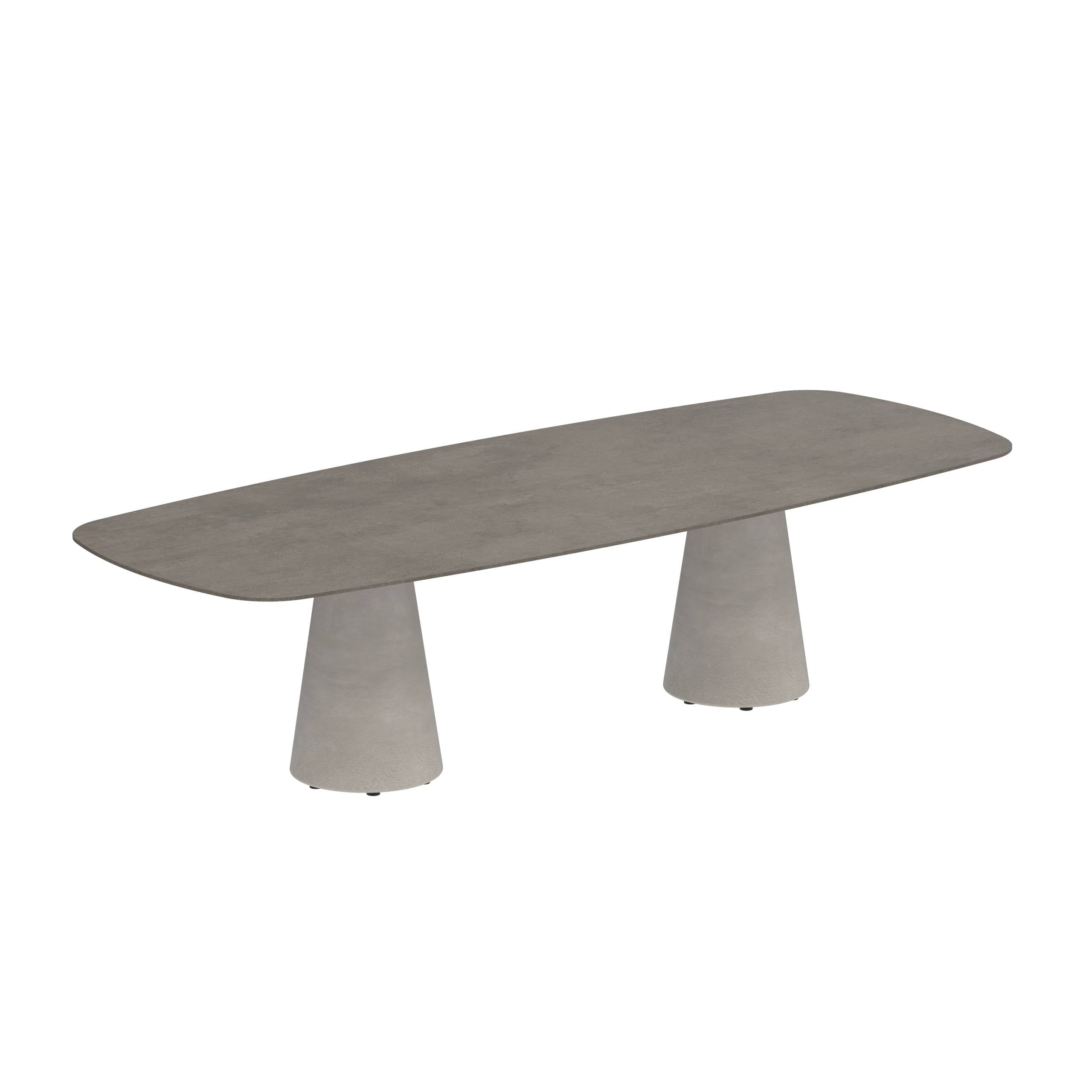 Conix Table 300x120 Cm Legs Concrete Cement Grey - Table Top Ceramic Terra Marrone