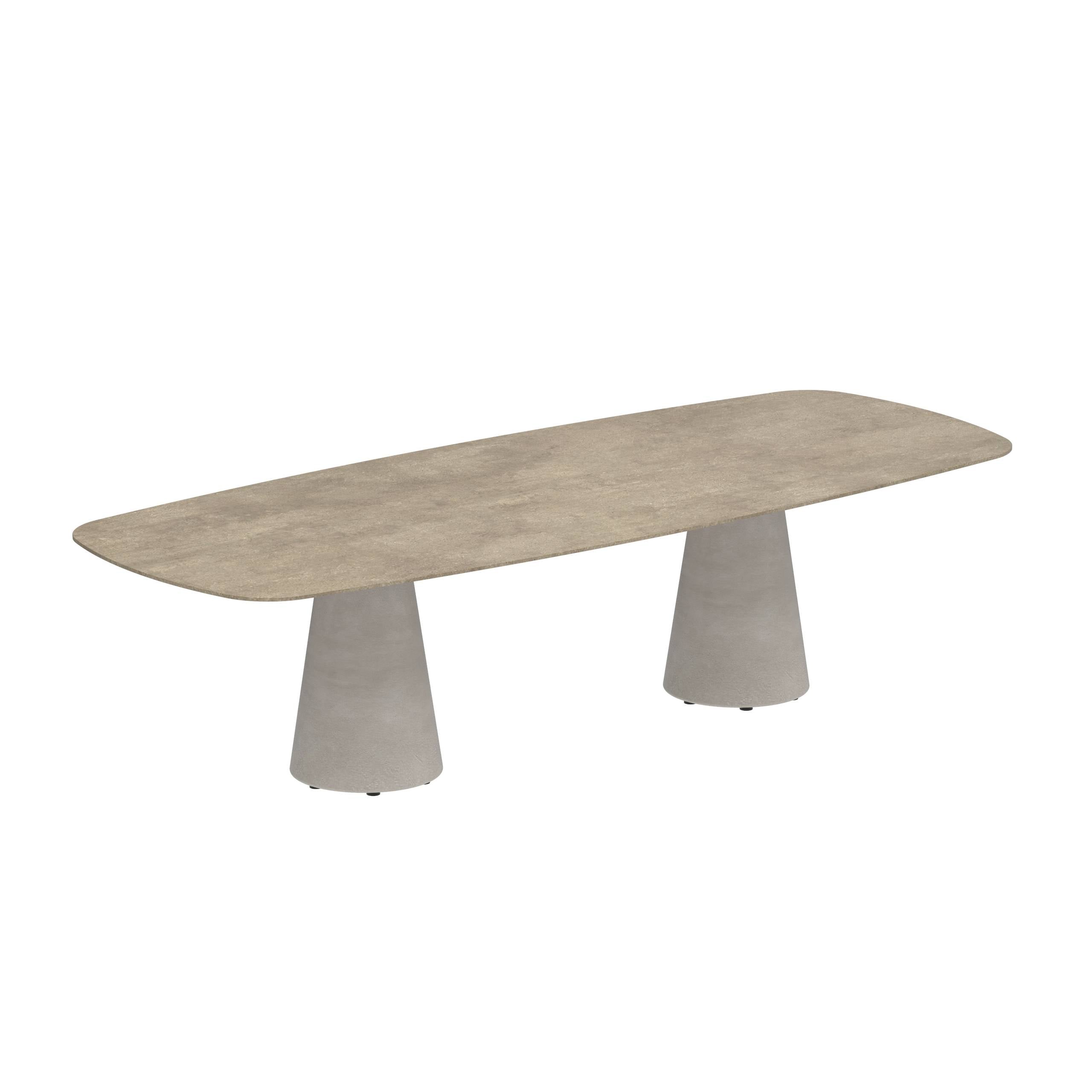 Conix Table 300x120 Cm Legs Concrete Cement Grey - Table Top Ceramic Terra Sabbia