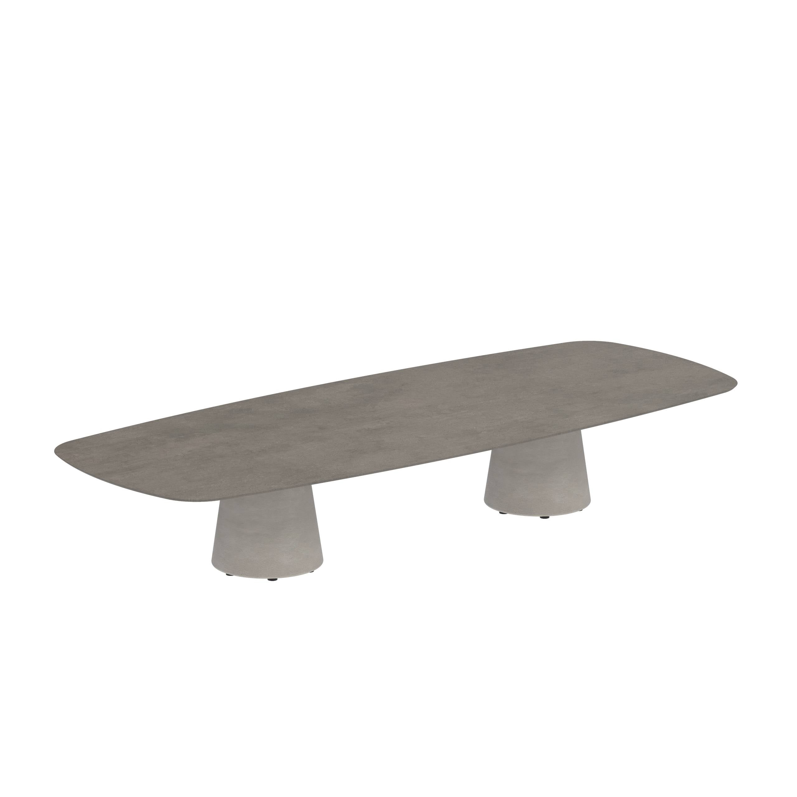 Conix Table 300x120 Cm High Lounge Legs Concrete Cement Grey - Table Top Ceramic Terra Marrone