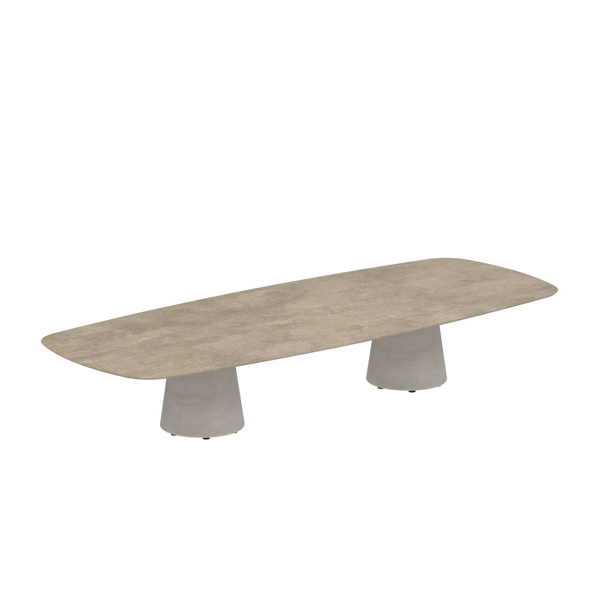 Conix Table 300x120 Cm High Lounge Legs Concrete Cement Grey - Table Top Ceramic Terra Sabbia