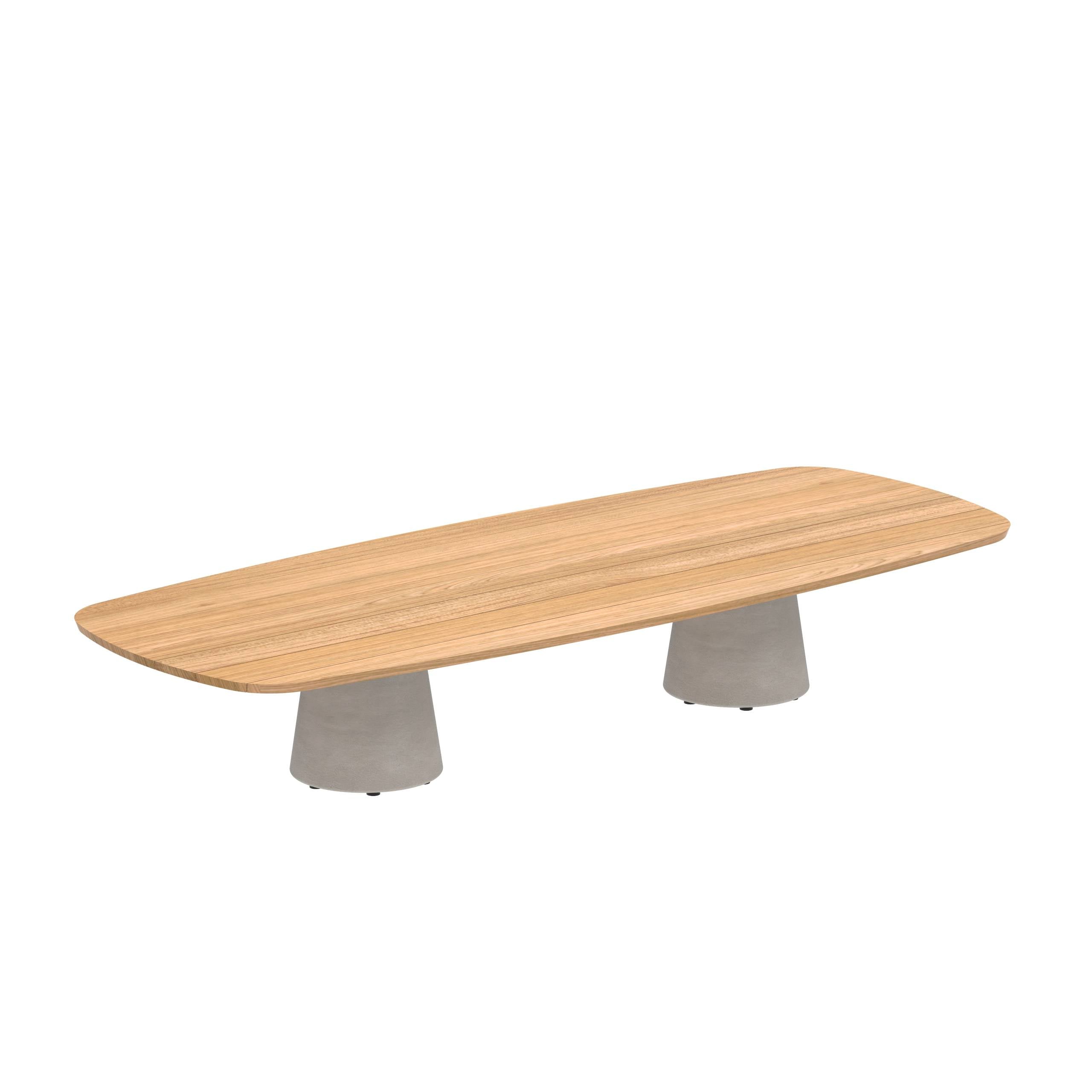 Conix Table 300x120 Cm High Lounge Legs Concrete Cement Grey - Table Top Teak