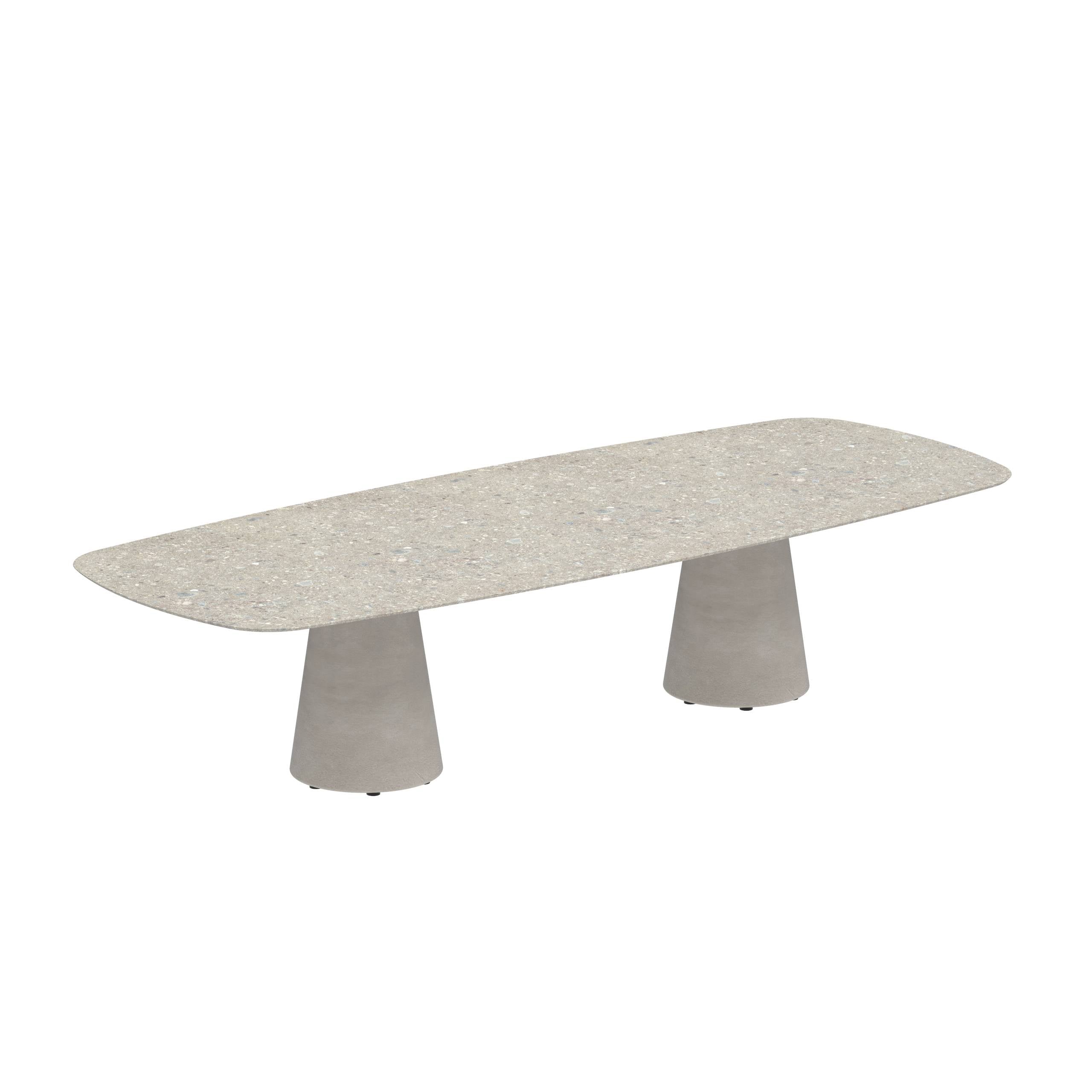Conix Table 300x120 Cm Low Dining Legs Concrete Cement Grey - Table Top Ceramic Ceppo Dolomitica