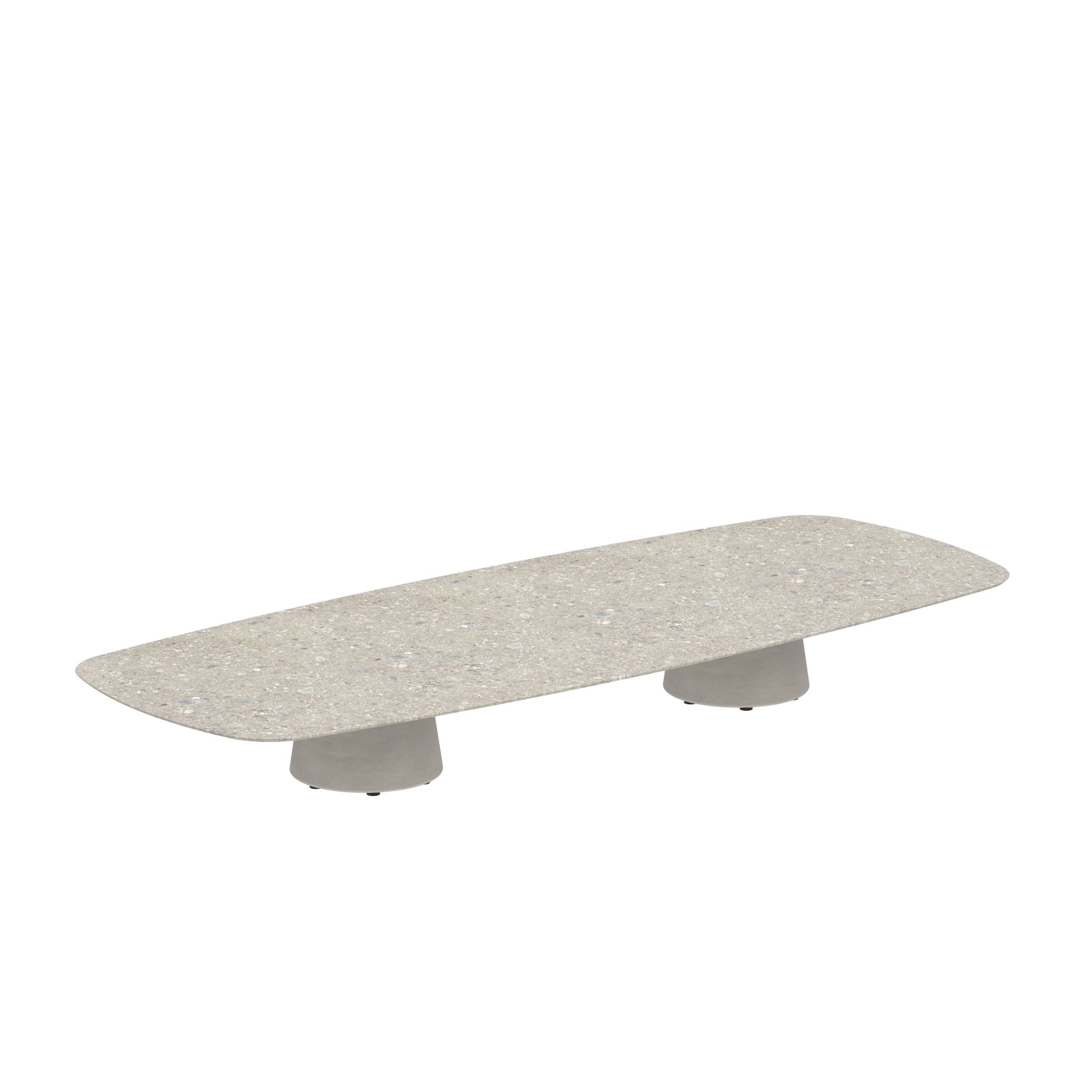 Conix Table 300x120 Cm Low Lounge Legs Concrete Cement Grey - Table Top Ceramic Ceppo Dolomitica