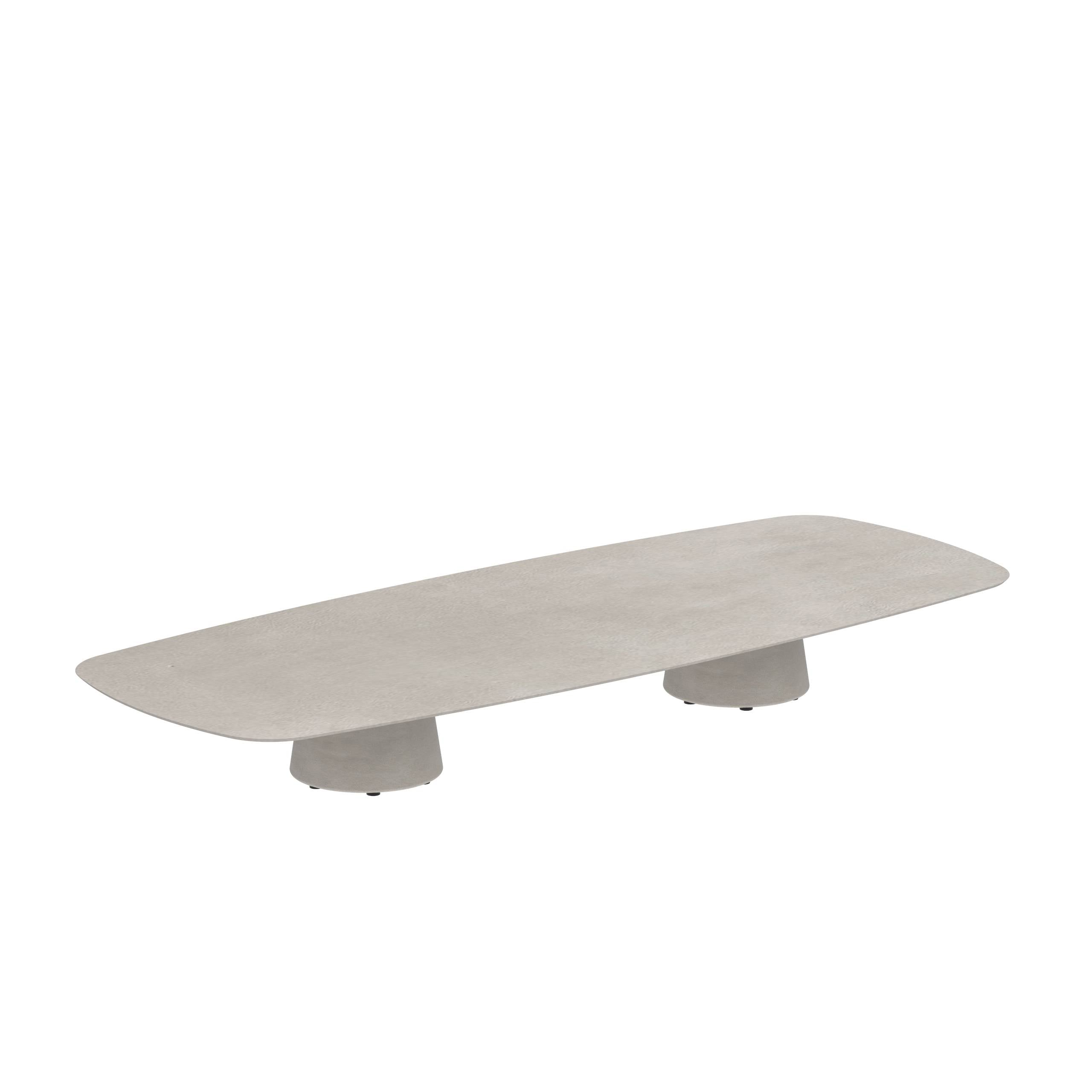 Conix Table 300x120 Cm Low Lounge Legs Concrete Cement Grey - Table Top Ceramic Cemento Luminoso