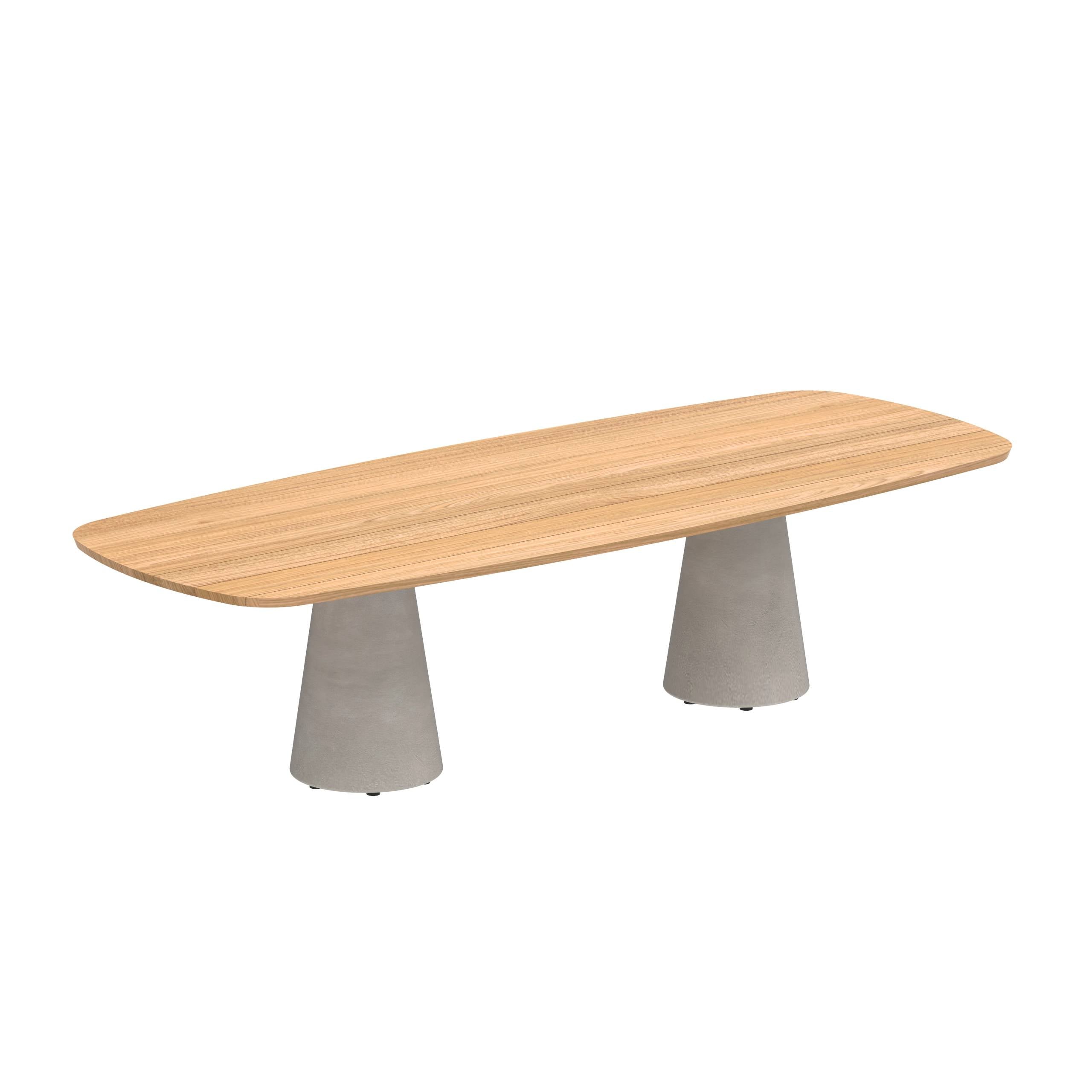 Conix Table 300x120 Cm Legs Concrete Cement Grey - Table Top Teak