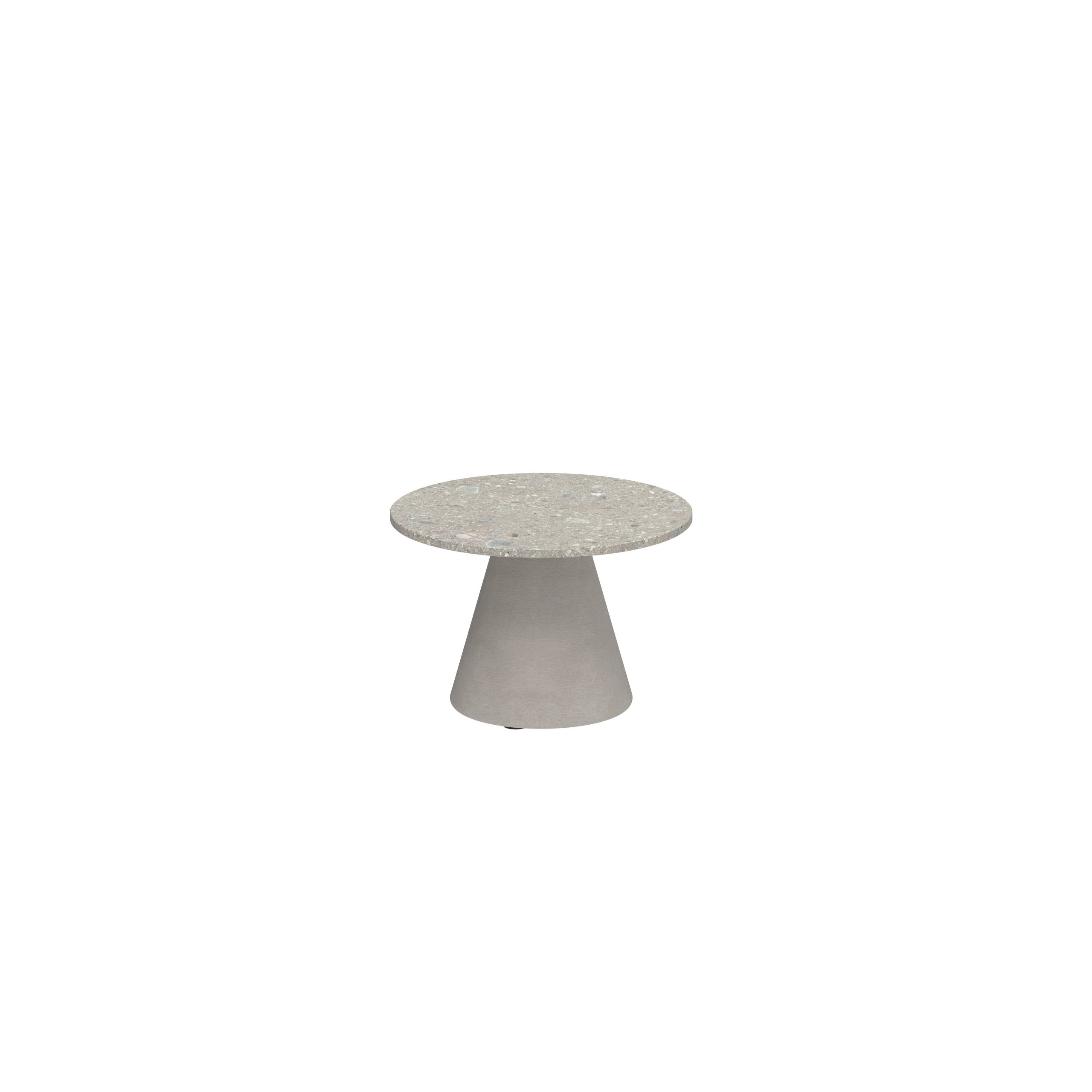 Conix Side Table Ø40cm Leg Concrete Cement Grey - Table Top Ceppo Dolomitica