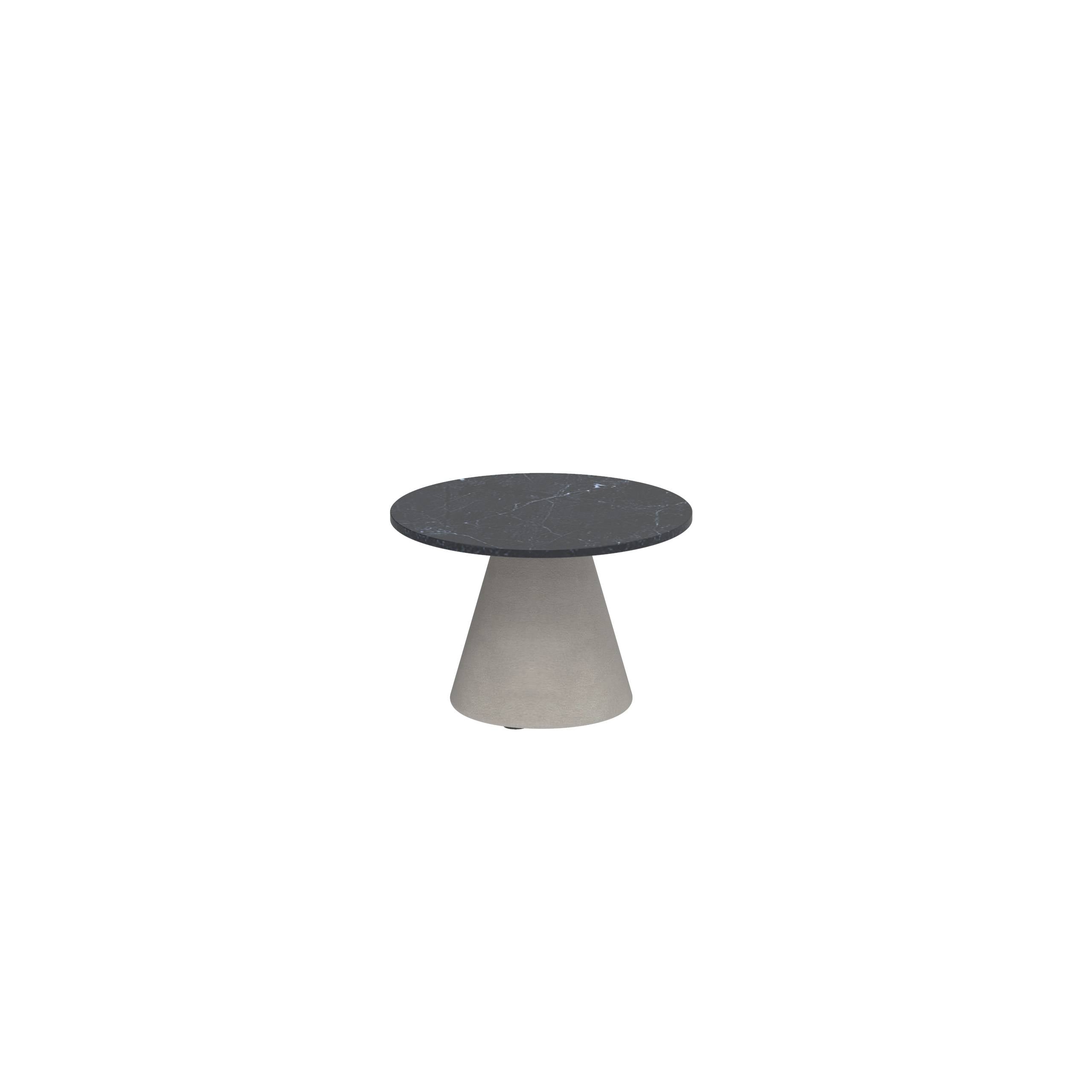 Conix Side Table Ø40cm Leg Concrete Cement Grey - Table Top Nero Marquina