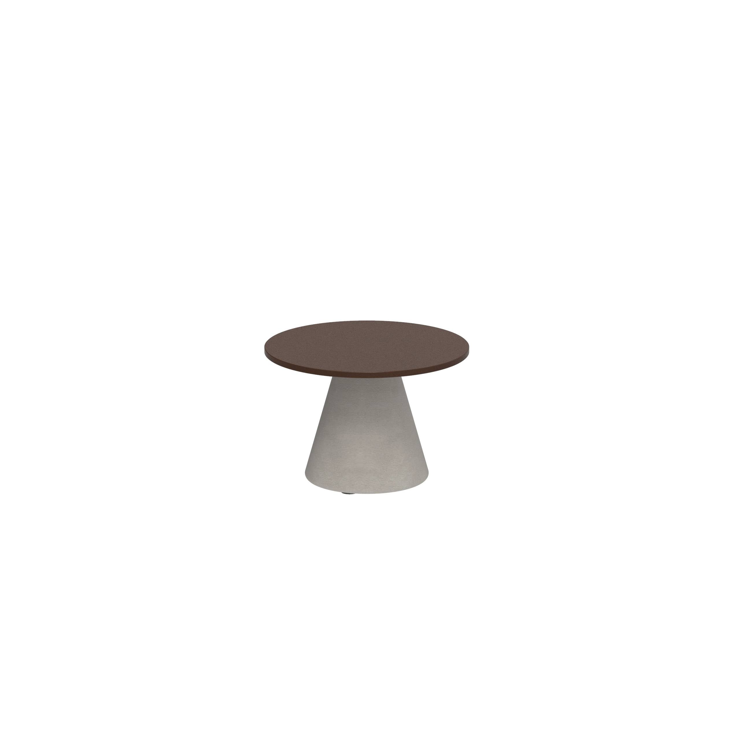 Conix Side Table Ø40cm Leg Concrete Cement Grey - Table Top Lavastone Lava