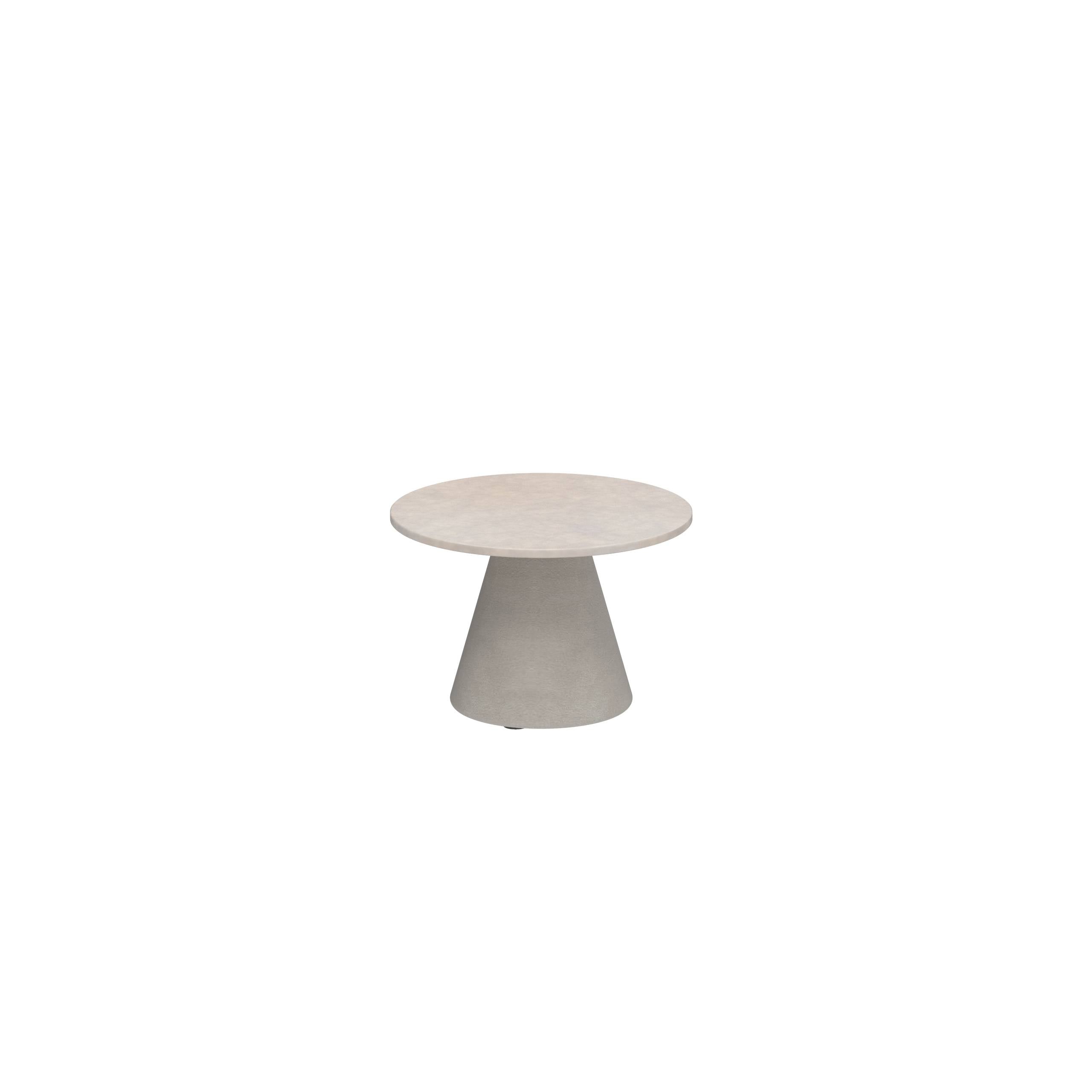 Conix Side Table Ø40cm Leg Concrete Cement Grey - Table Top Lavastone Pearl