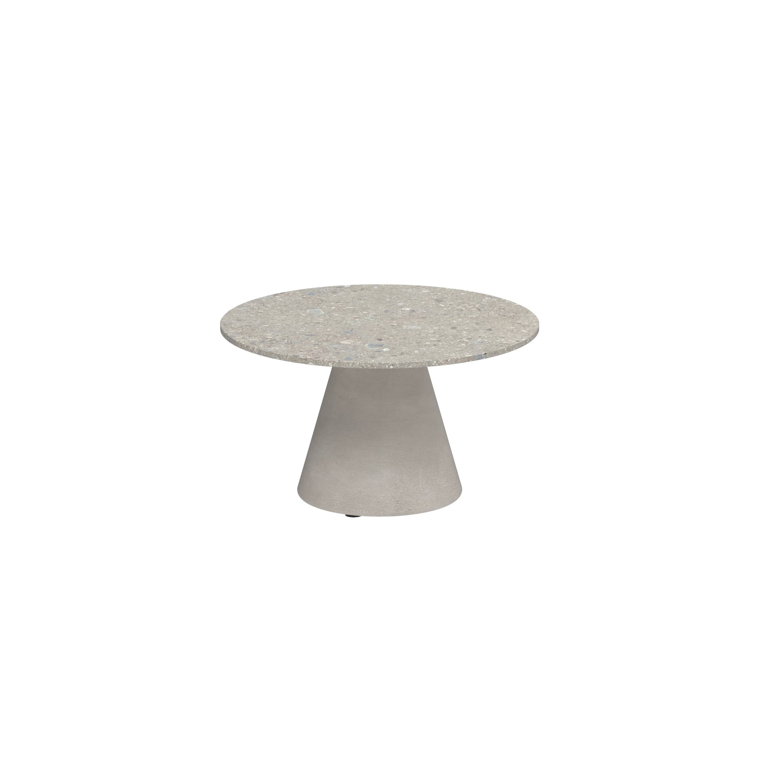 Conix Side Table Ø60cm Leg Concrete Cement Grey - Table Top Ceramic Ceppo Dolomitica
