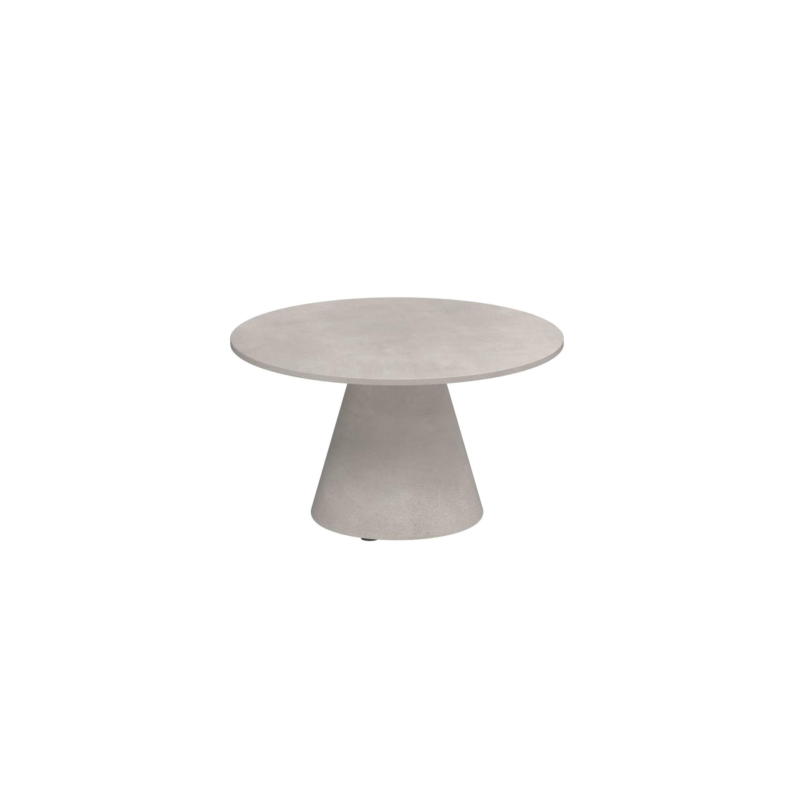 Conix Side Table Ø60cm Leg Concrete Cement Grey - Table Top Ceramic Cemento Luminoso