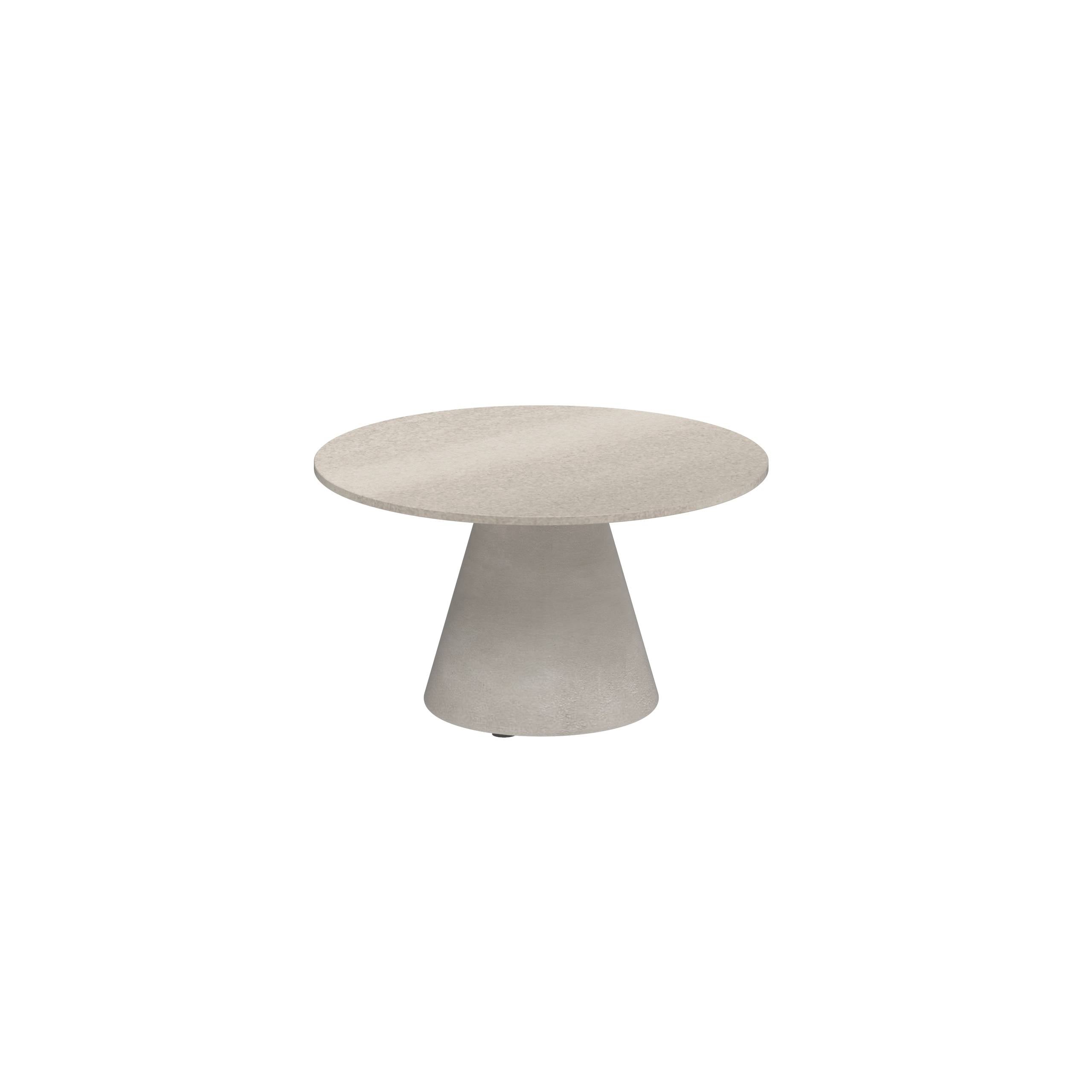 Conix Side Table Ø60cm Leg Concrete Cement Grey - Table Top Ceramic Taupe Grey