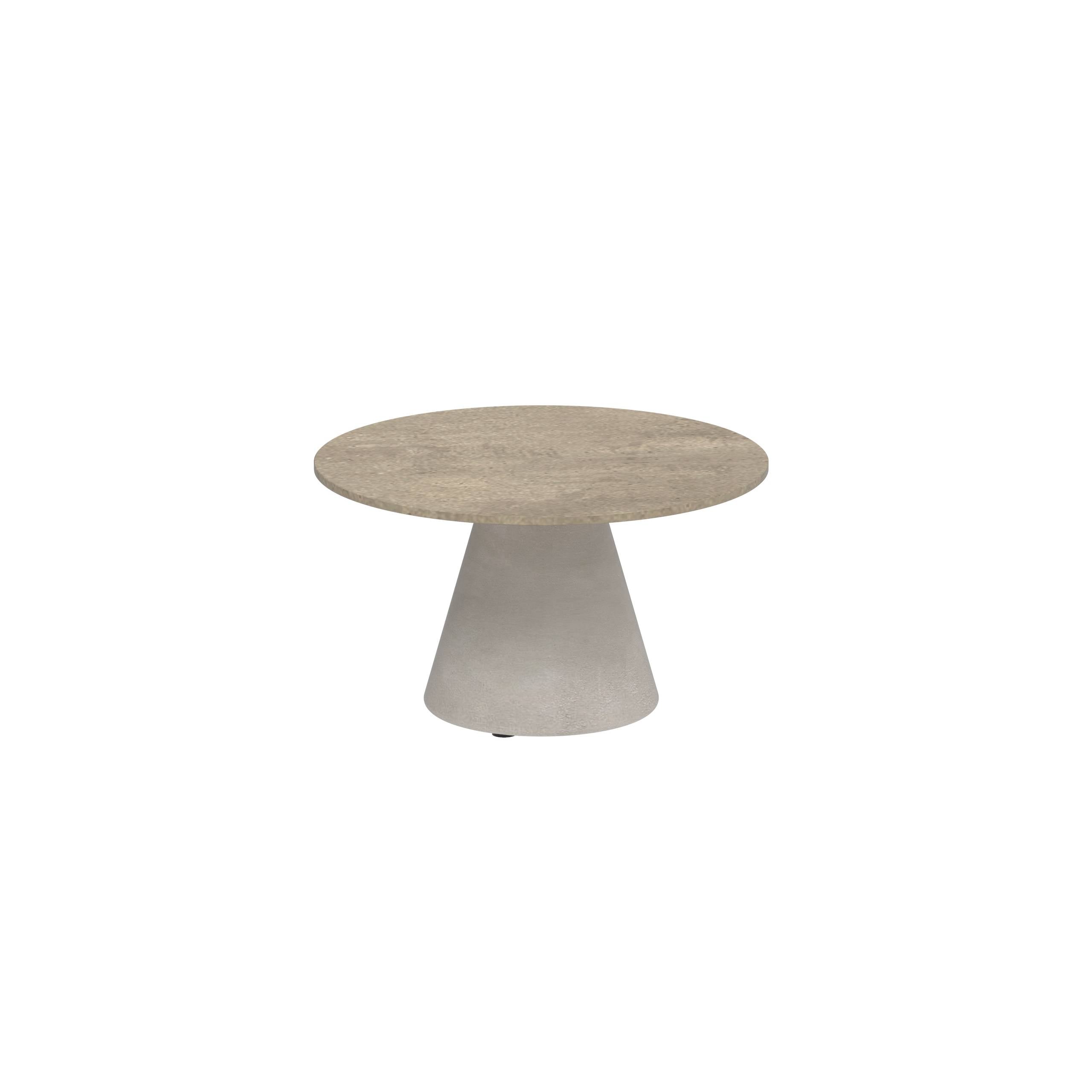 Conix Side Table Ø60cm Leg Concrete Cement Grey - Table Top Ceramic Terra Sabbia