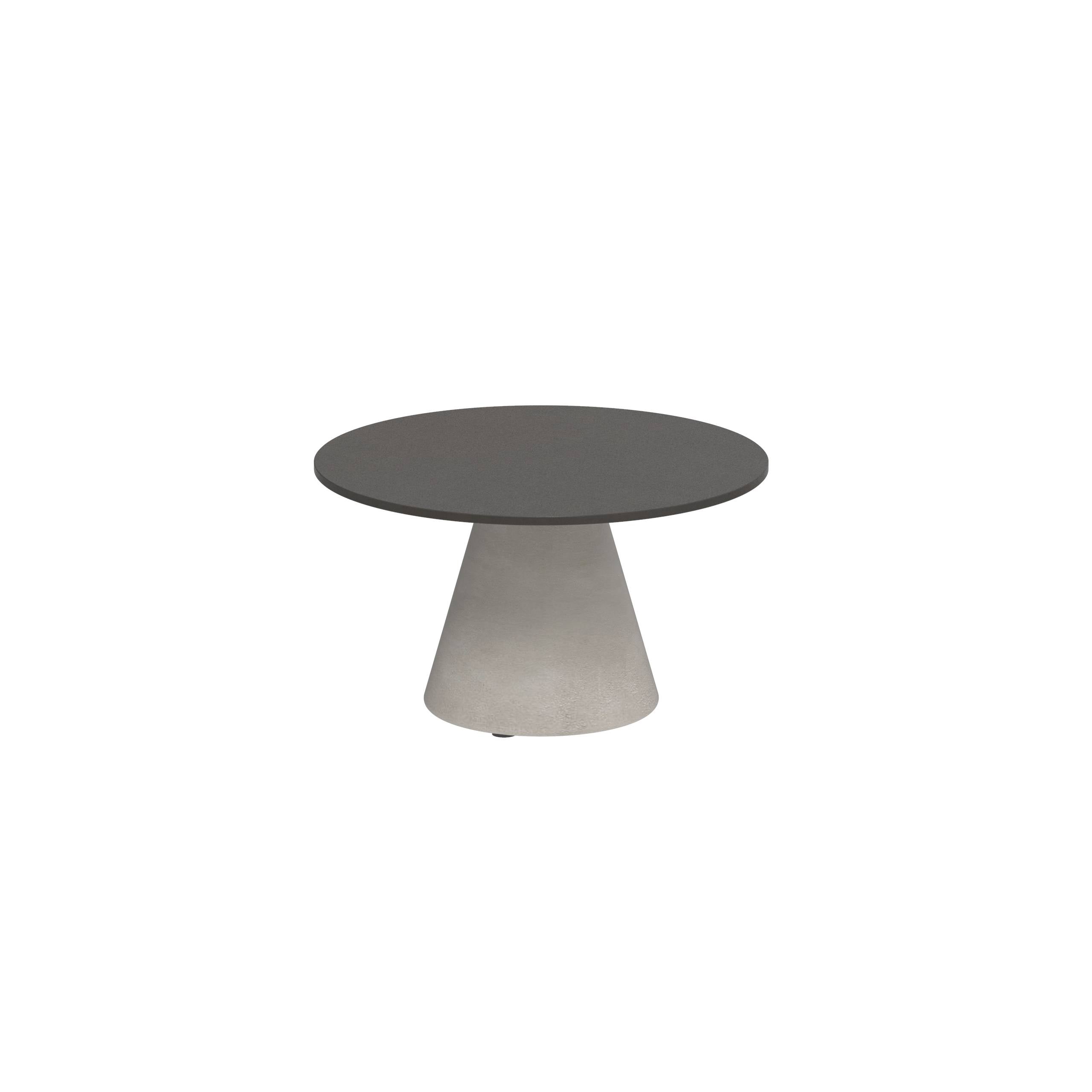 Conix Side Table Ø60cm Leg Concrete Cement Grey - Table Top Lavastone Dusk