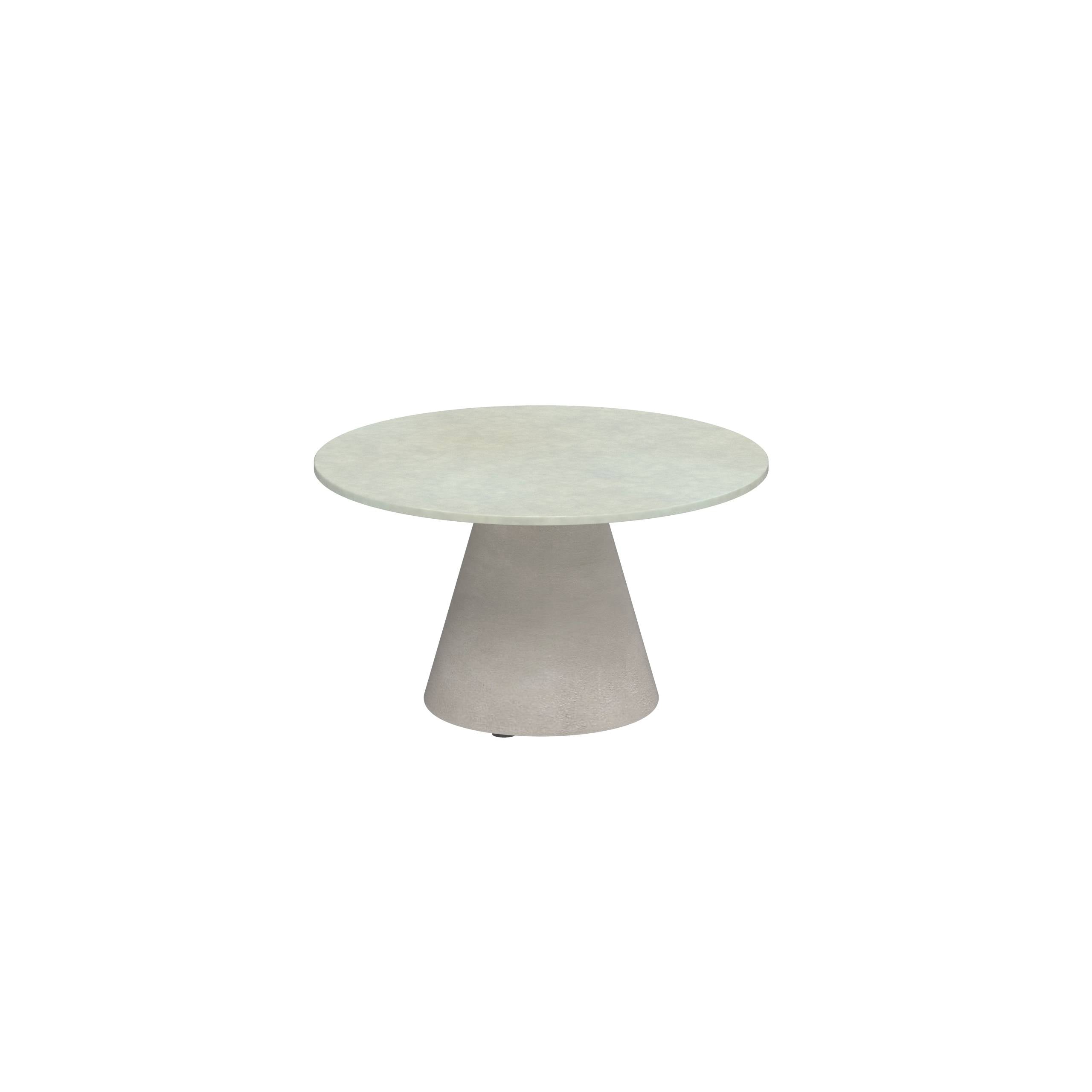 Conix Side Table Ø60cm Leg Concrete Cement Grey - Table Top Lavastone Jade