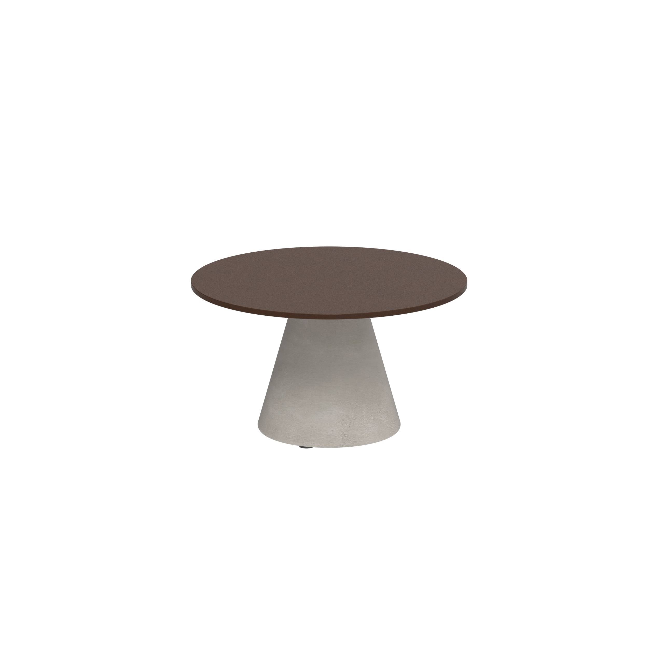 Conix Side Table Ø60cm Leg Concrete Cement Grey - Table Top Lavastone Lava