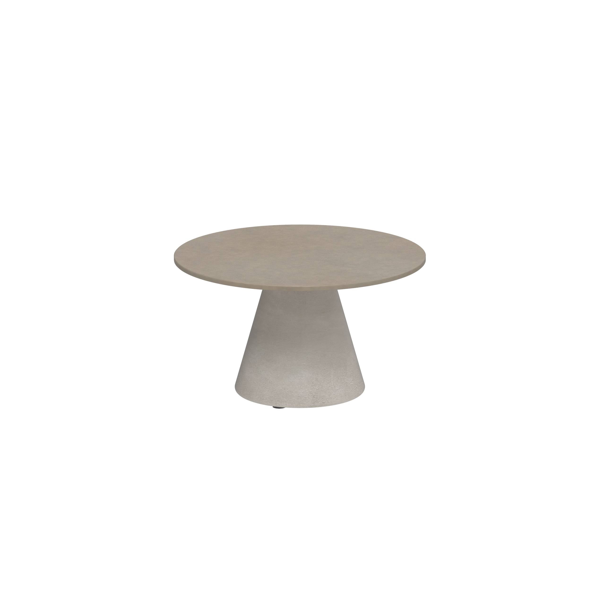 Conix Side Table Ø60cm Leg Concrete Cement Grey - Table Top Lavastone Moon