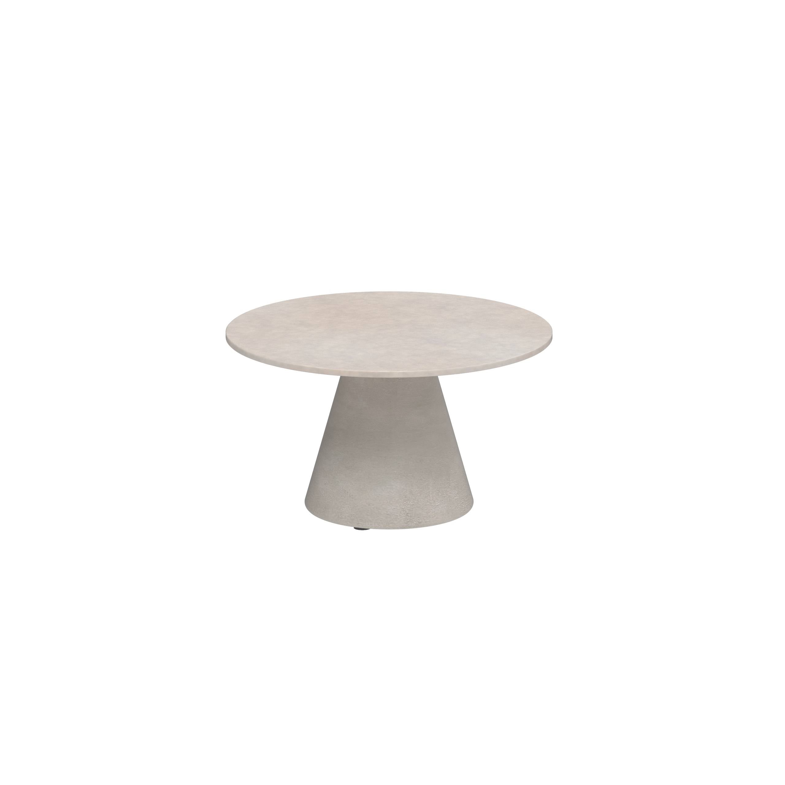 Conix Side Table Ø60cm Leg Concrete Cement Grey - Table Top Lavastone Pearl