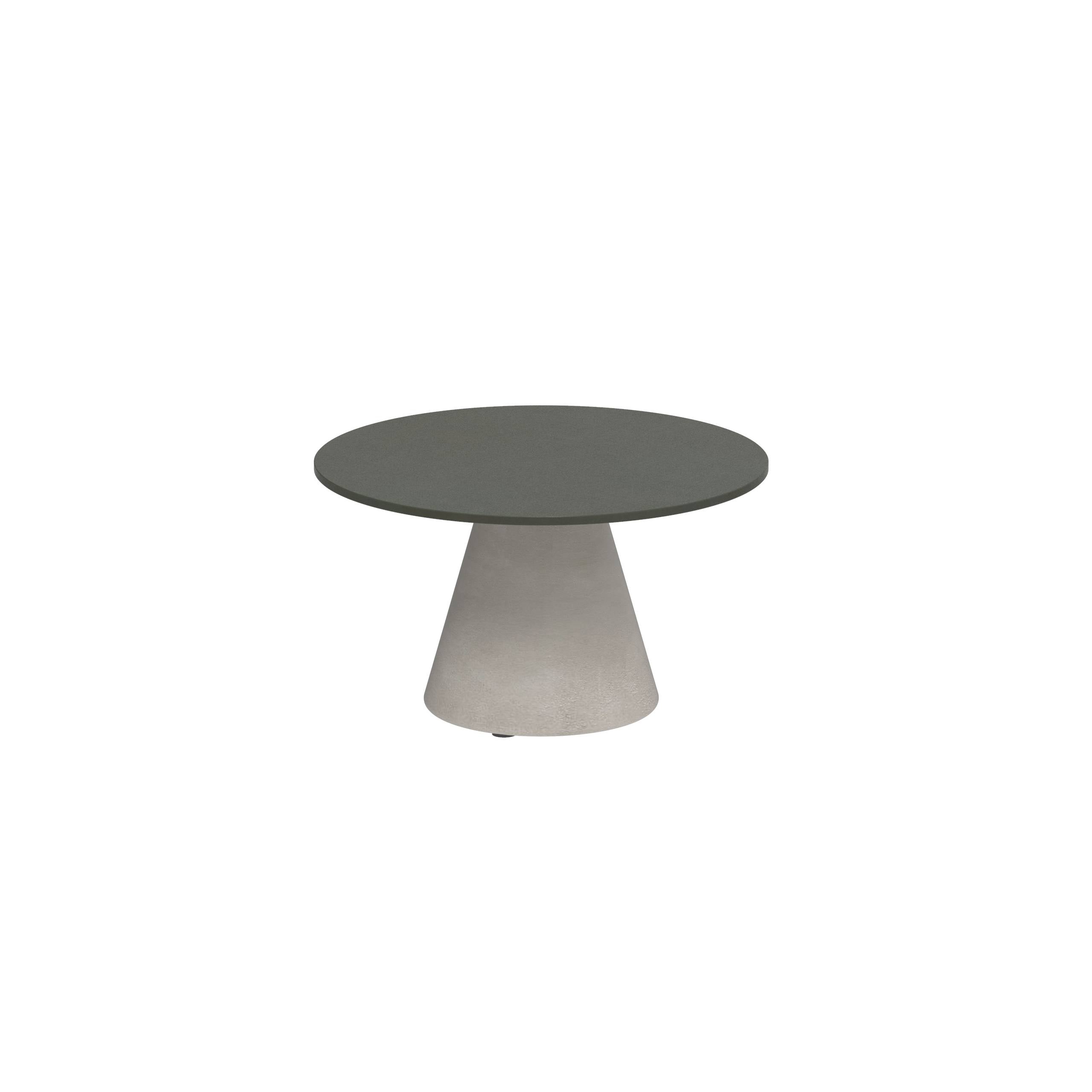Conix Side Table Ø60cm Leg Concrete Cement Grey - Table Top Lavastone Slate