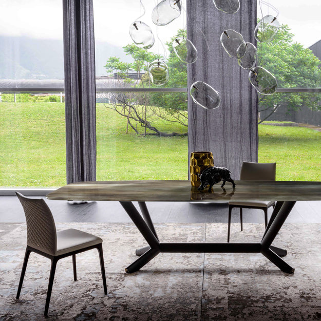Cattelan Italia Planer Crystalart Rectangular & Barrel-Shaped Dining Table