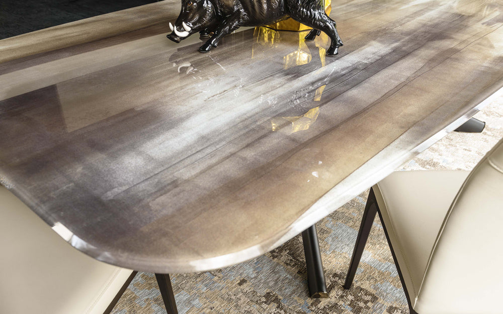 Cattelan Italia Planer Crystalart Rectangular & Barrel-Shaped Dining Table