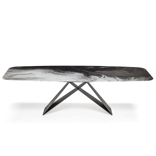 Cattelan Italia Premier Crystalart Rectangular & Barrel-Shaped Dining Table