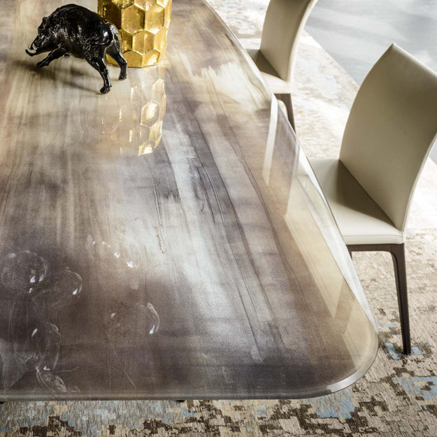 Cattelan Italia Premier Crystalart Rectangular & Barrel-Shaped Dining Table