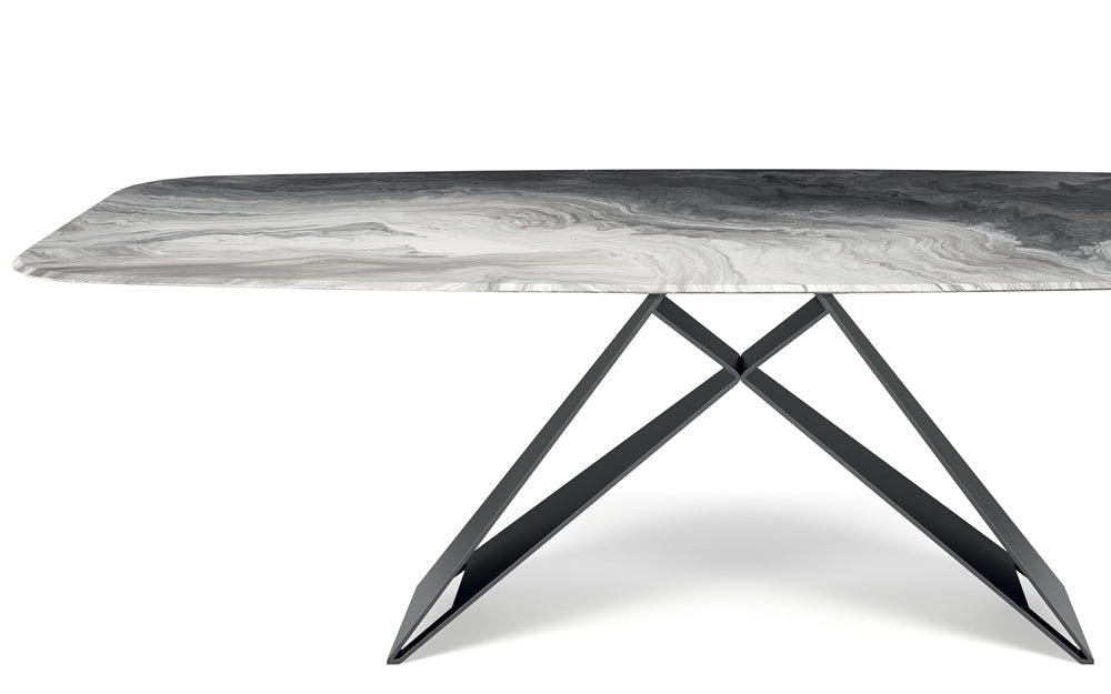 Cattelan Italia Premier Crystalart Rectangular & Barrel-Shaped Dining Table