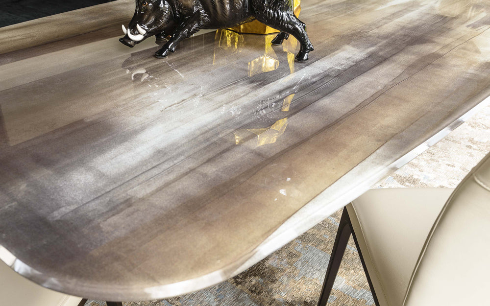 Cattelan Italia Premier Crystalart Rectangular & Barrel-Shaped Dining Table