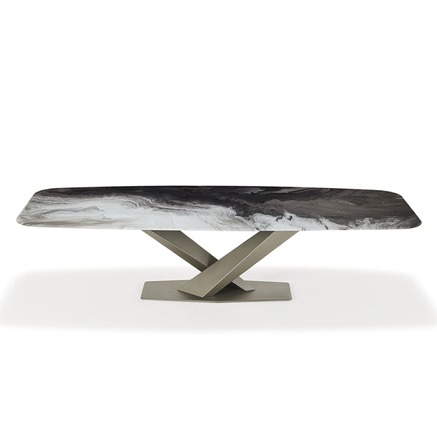 Cattelan Italia Stratos CrystalArt Rectangular & Barrel-Shaped Dining Table