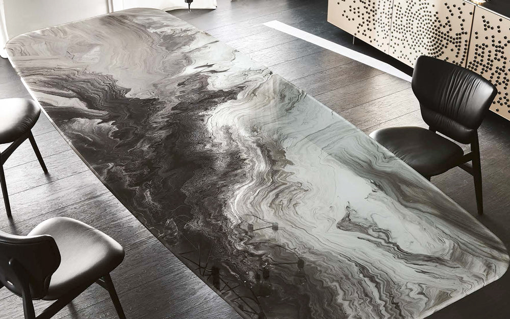 Cattelan Italia Stratos CrystalArt Rectangular & Barrel-Shaped Dining Table