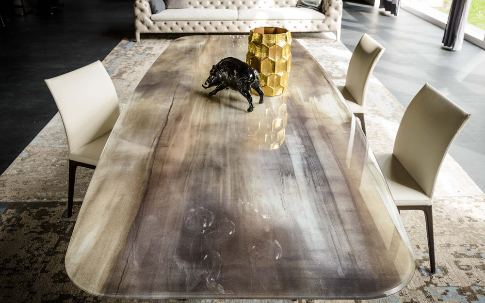 Cattelan Italia Stratos CrystalArt Rectangular & Barrel-Shaped Dining Table