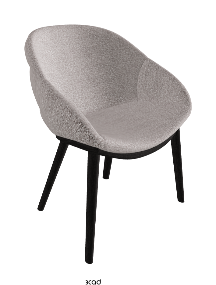 Camilla Dining Armchair_Open Pore Matt Black Ashwood_Fabric_B243