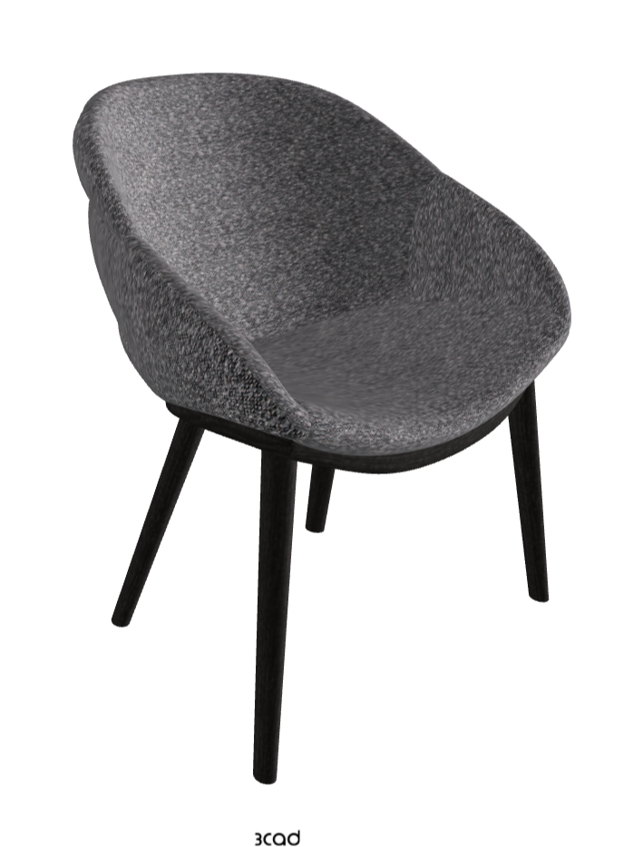 Camilla Dining Armchair_Open Pore Matt Black Ashwood_Fabric_B244